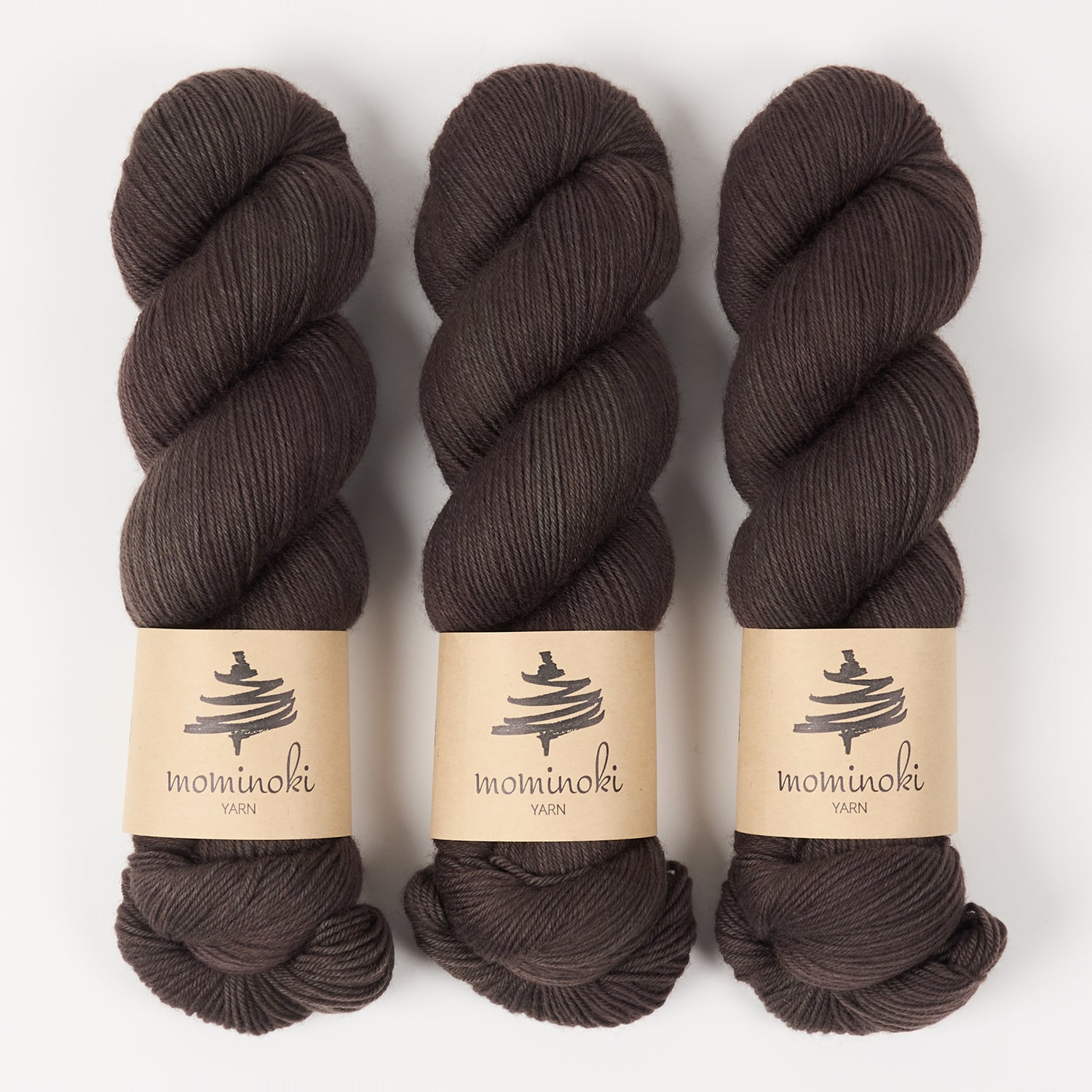 Mominoki Yarn SOCK FINE 4PLY - TEAK Polyamide Merino wool Fingering brown Yarn