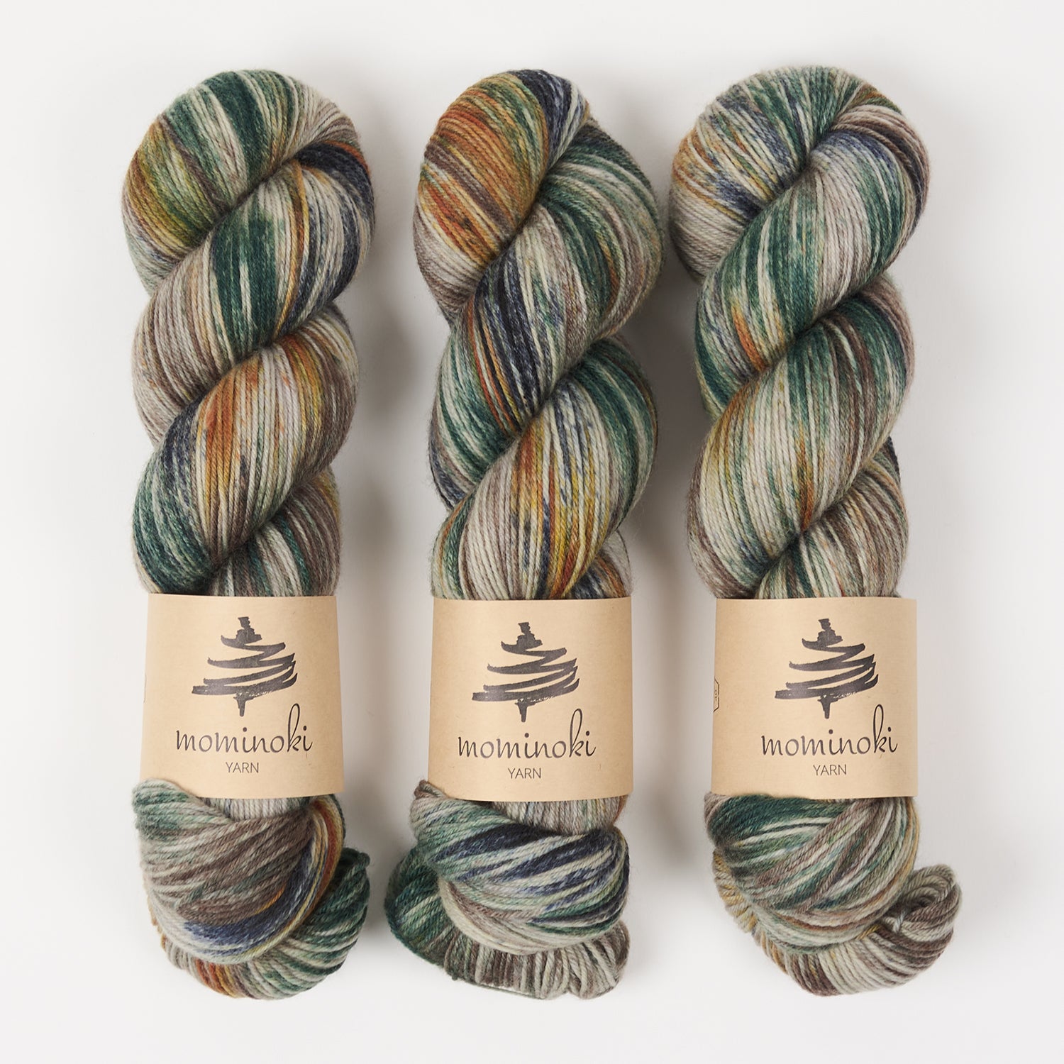 Mominoki Yarn SOCK FINE 4PLY - TUNTURI Polyamide Merino wool Fingering multicolour green Yarn