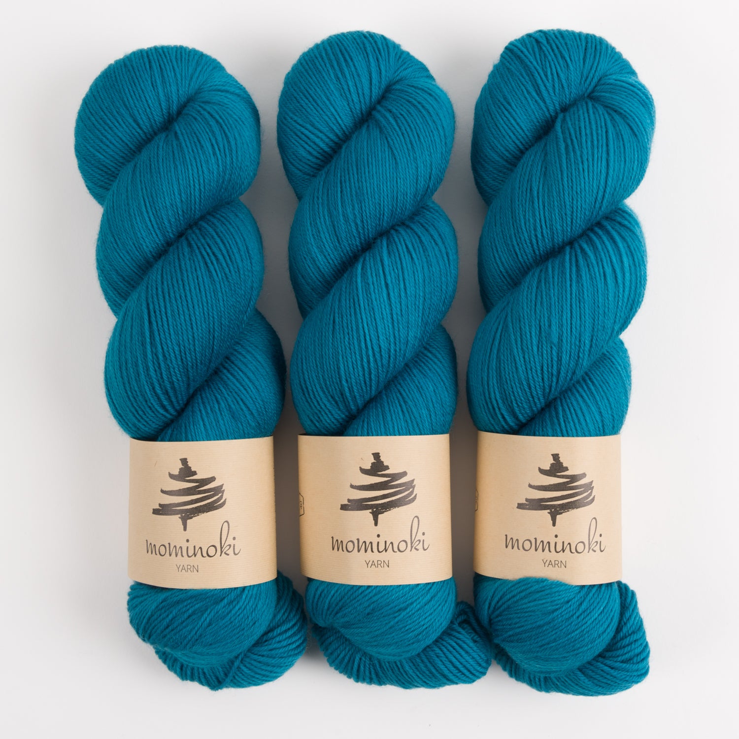 Mominoki Yarn SOCK FINE 4PLY - TEAL BLAST Polyamide Merino wool Fingering turquoise blue Yarn