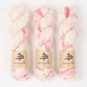 Mominoki Yarn SOCK FINE 4PLY - VERY VERY STRAWBERRY Polyamide Merino wool Fingering white Yarn