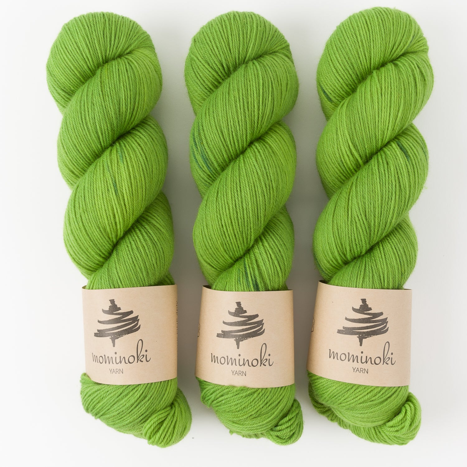 Mominoki Yarn SOCK FINE 4PLY - FIREFLY Polyamide Merino wool Fingering green Yarn
