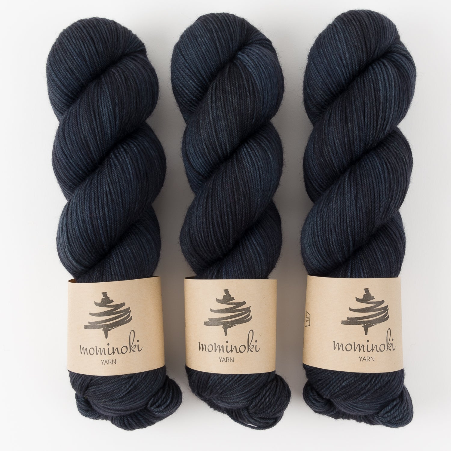 Mominoki Yarn SOCK FINE 4PLY - NEW MOON Polyamide Merino wool Fingering blue black Yarn