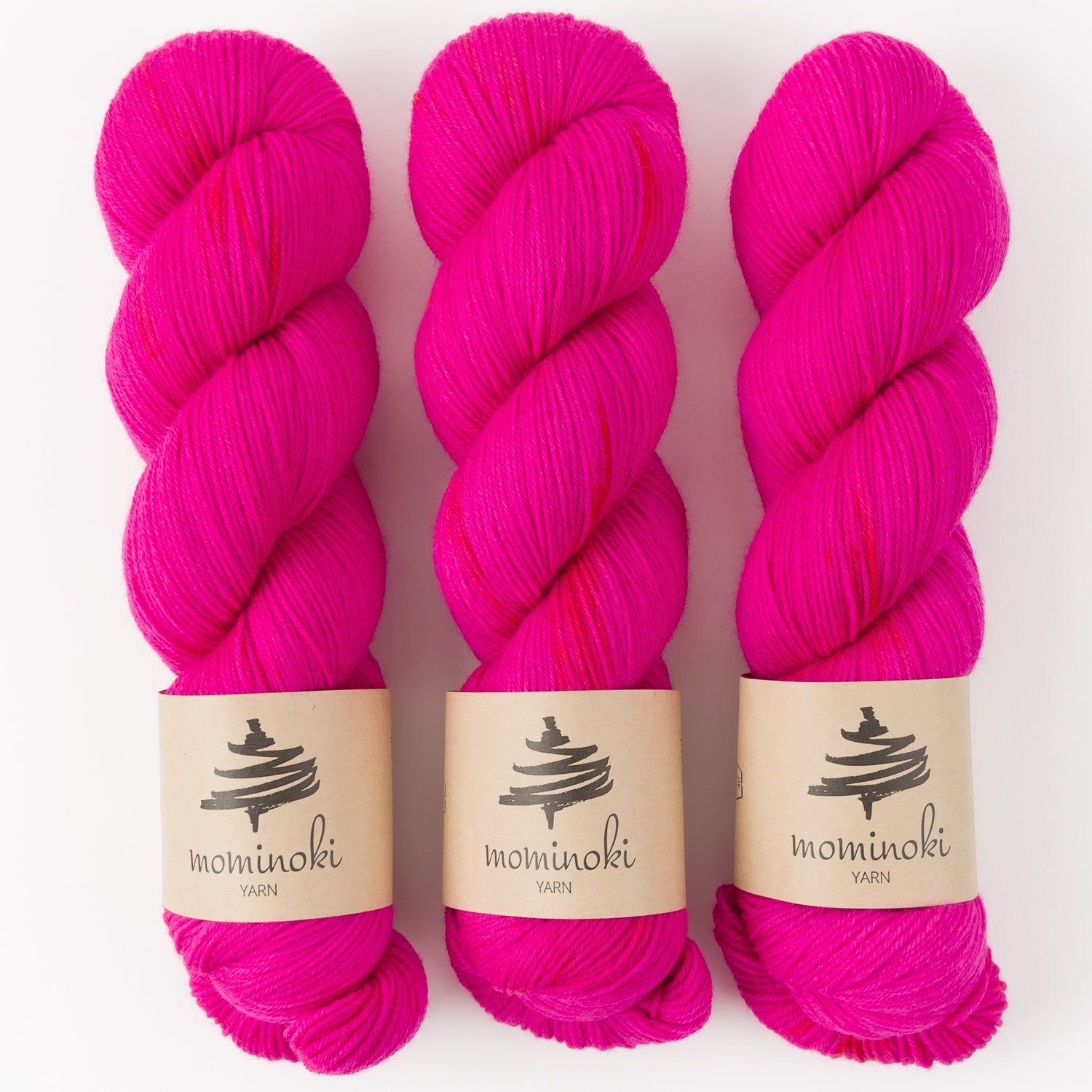 Mominoki Yarn SOCK FINE 4PLY - ORIENTAL PINK Polyamide Merino wool Fingering pink neon Yarn