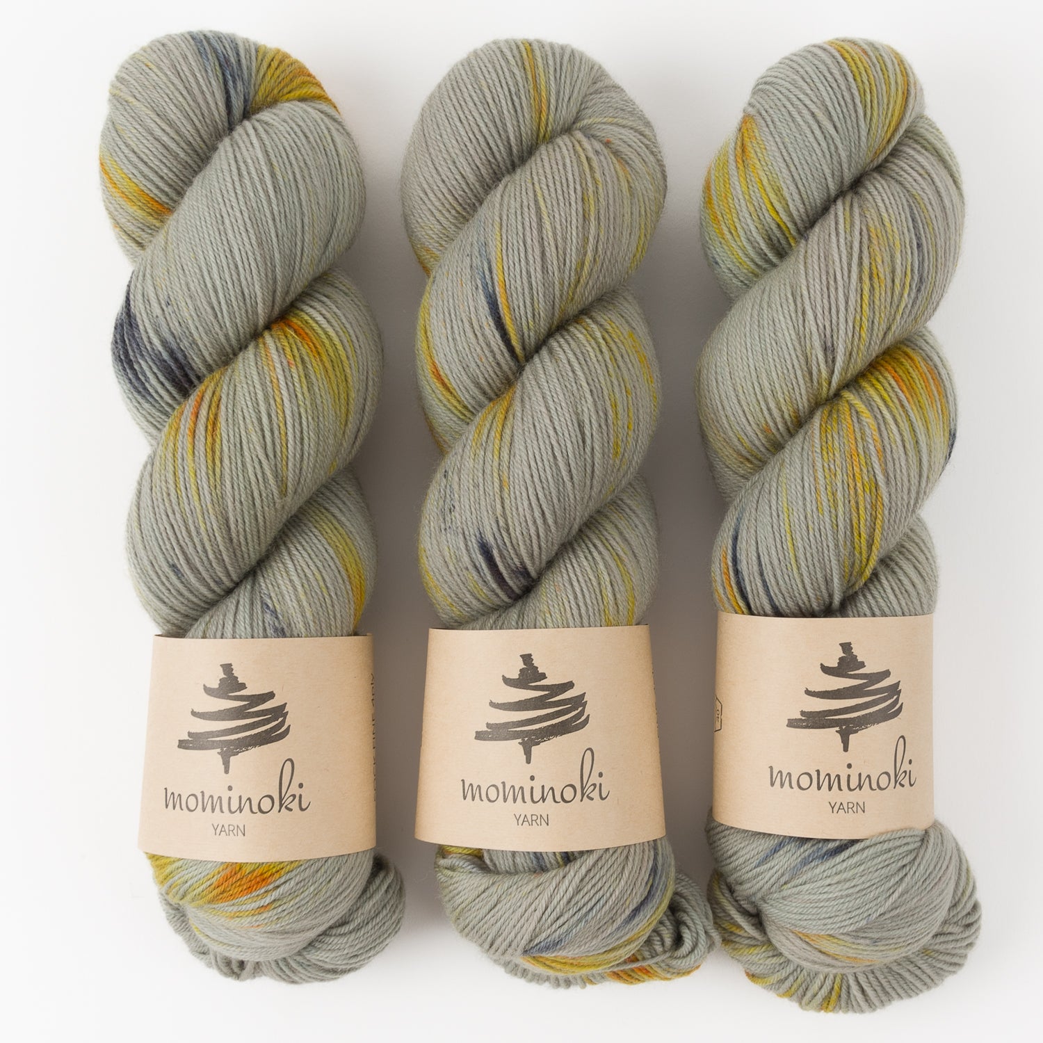 Mominoki Yarn SOCK FINE 4PLY - STARRY NIGHT Polyamide Merino wool Fingering grey Yarn