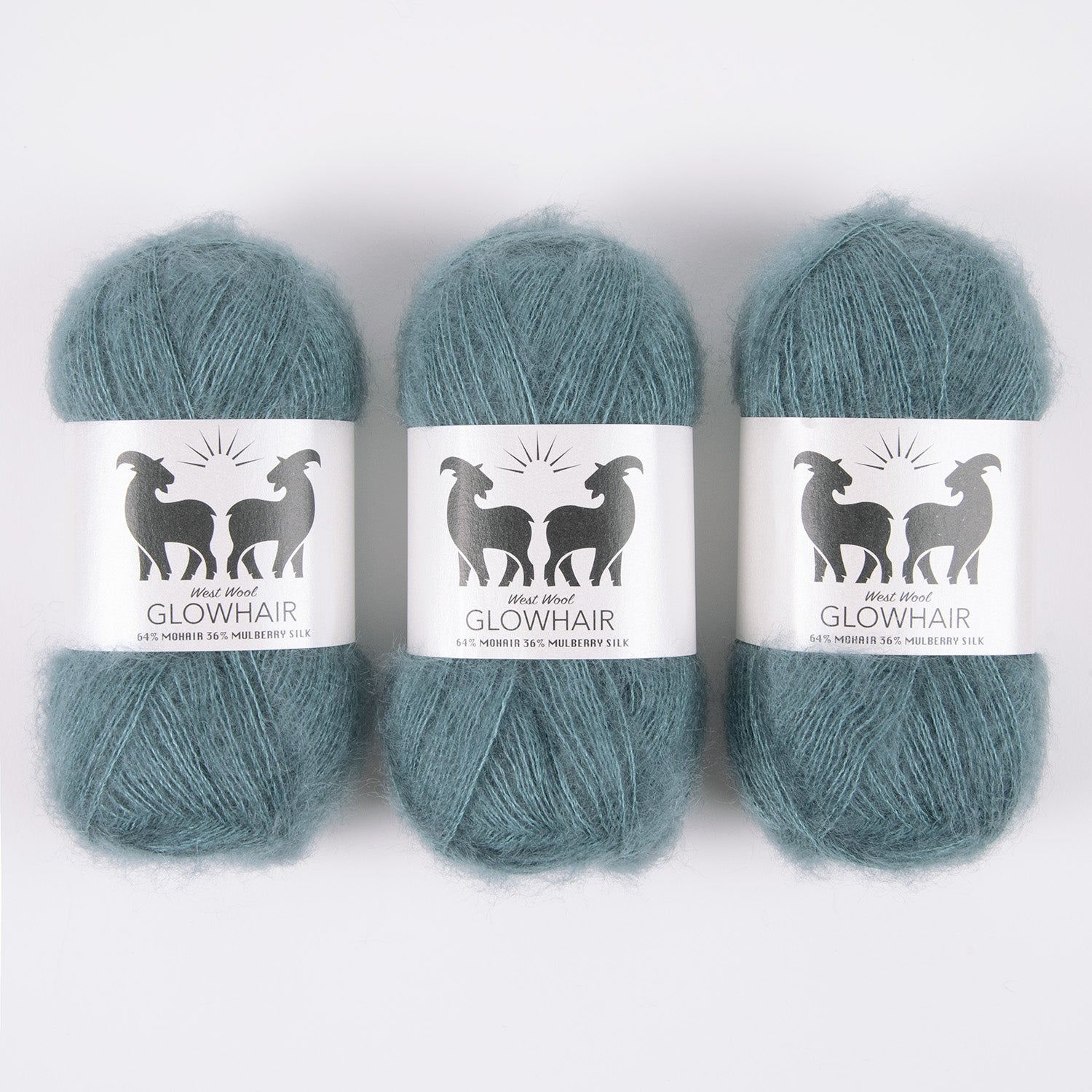 West Wool GLOWHAIR - MORGAINE Mohair Silk Lace blue Yarn