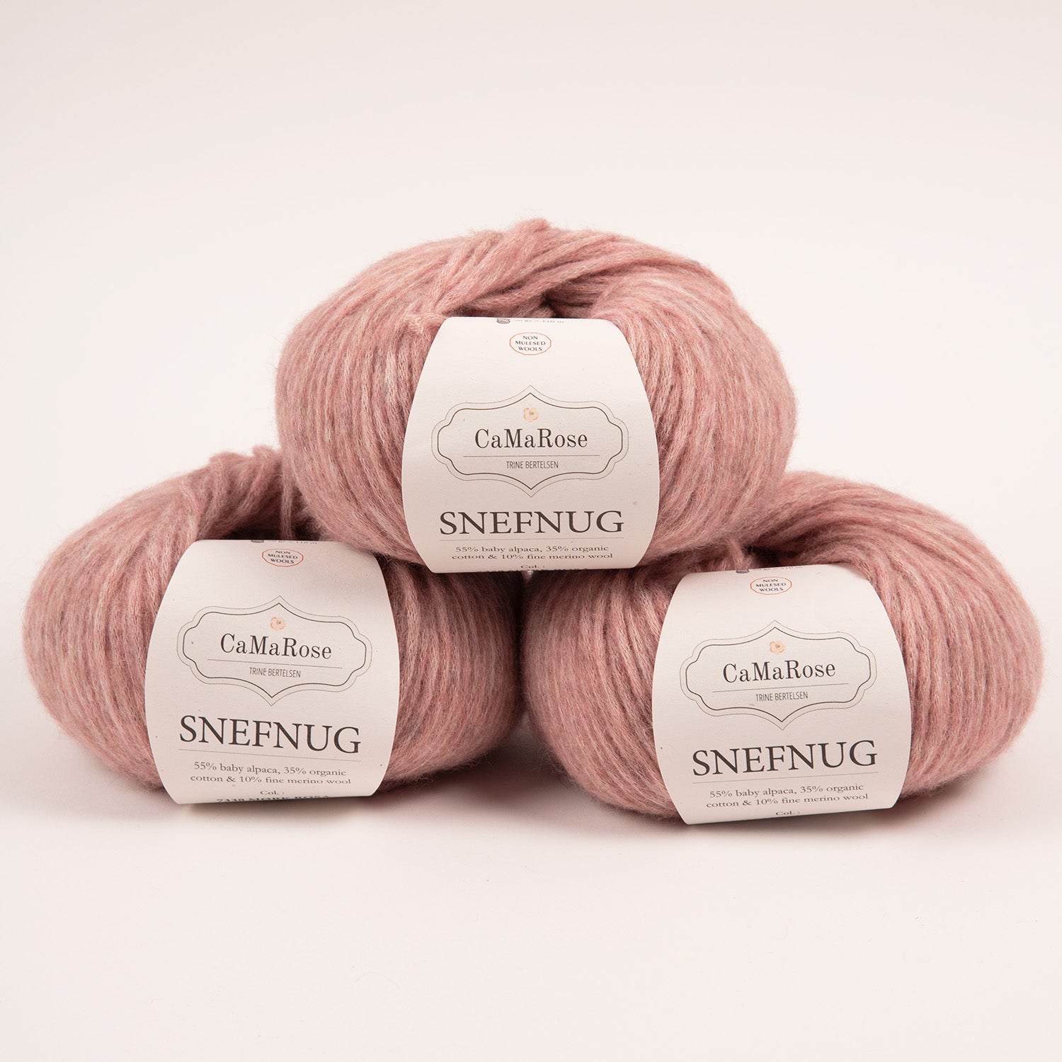 CaMaRose SNEFNUG - MØRK ROSA Alpaca Cotton Merino wool Aran pink Yarn