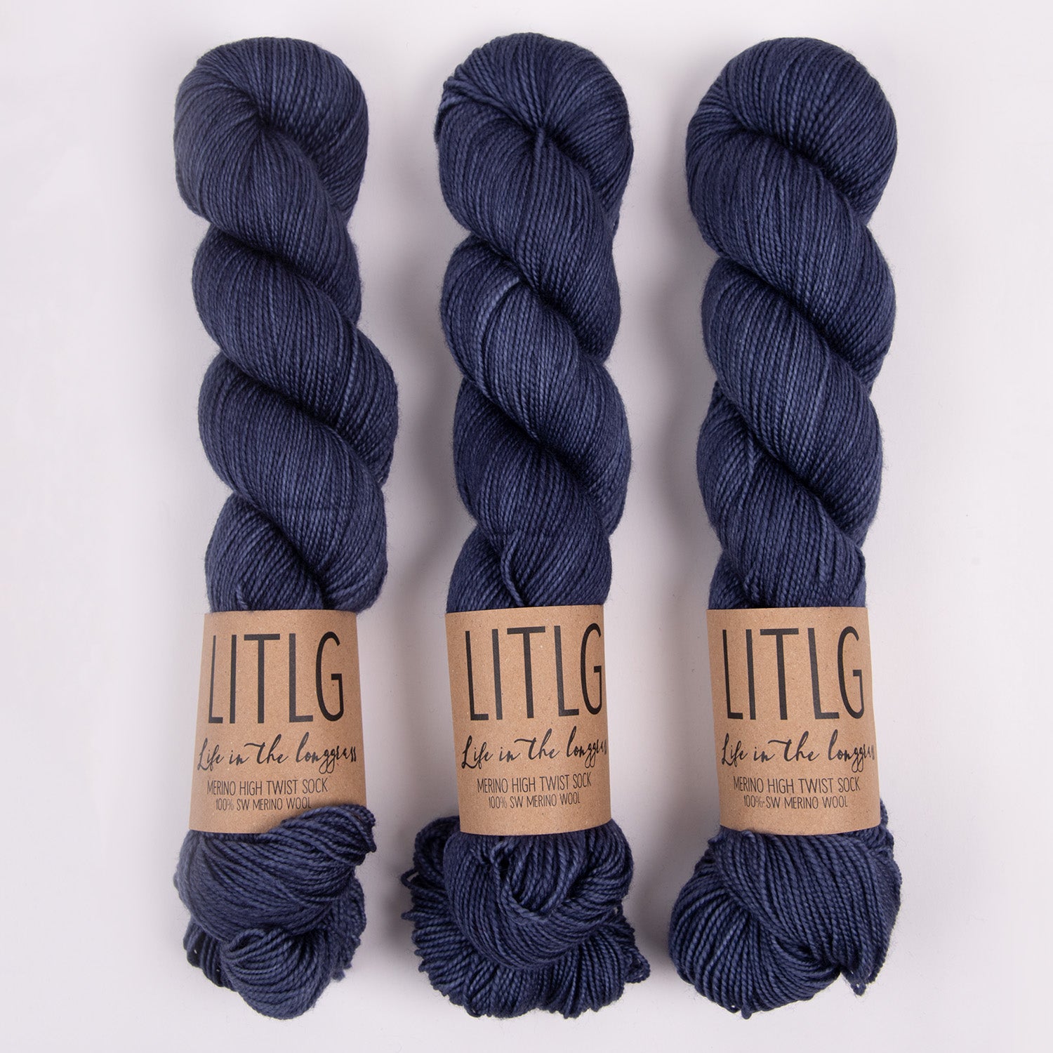 Life in The Long Grass HIGH TWIST SOCK - MOUNTAIN PATH Merino wool Fingering blue Yarn