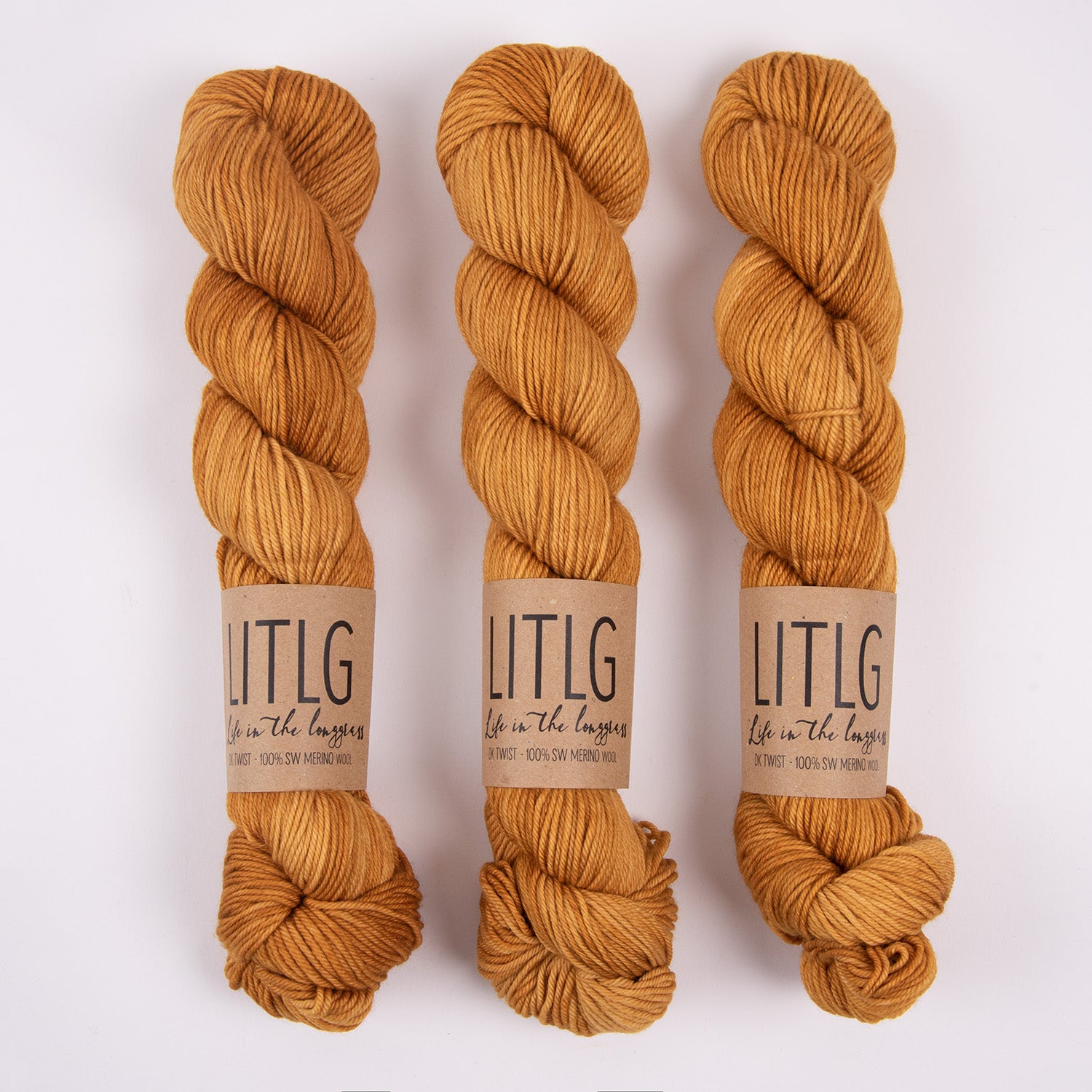 Life in The Long Grass LITLG DK TWIST - MUSTARD Merino wool DK orange Yarn