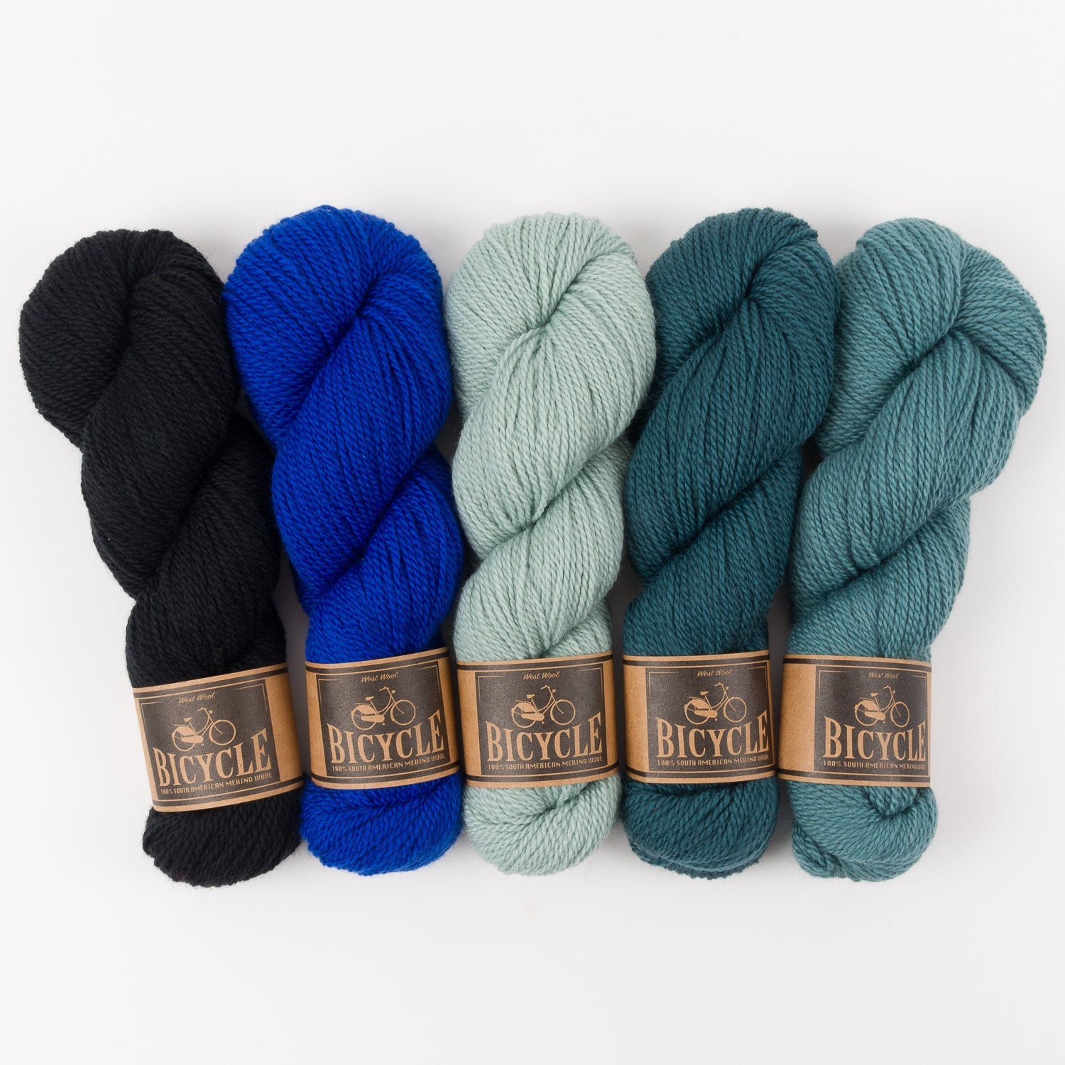 West Wool ELECTRIC SEA Merino wool Fingering Quick Kits