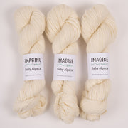 Imagine BABY ALPACA - 100 NATURAL WHITE Alpaca Fingering white Yarn