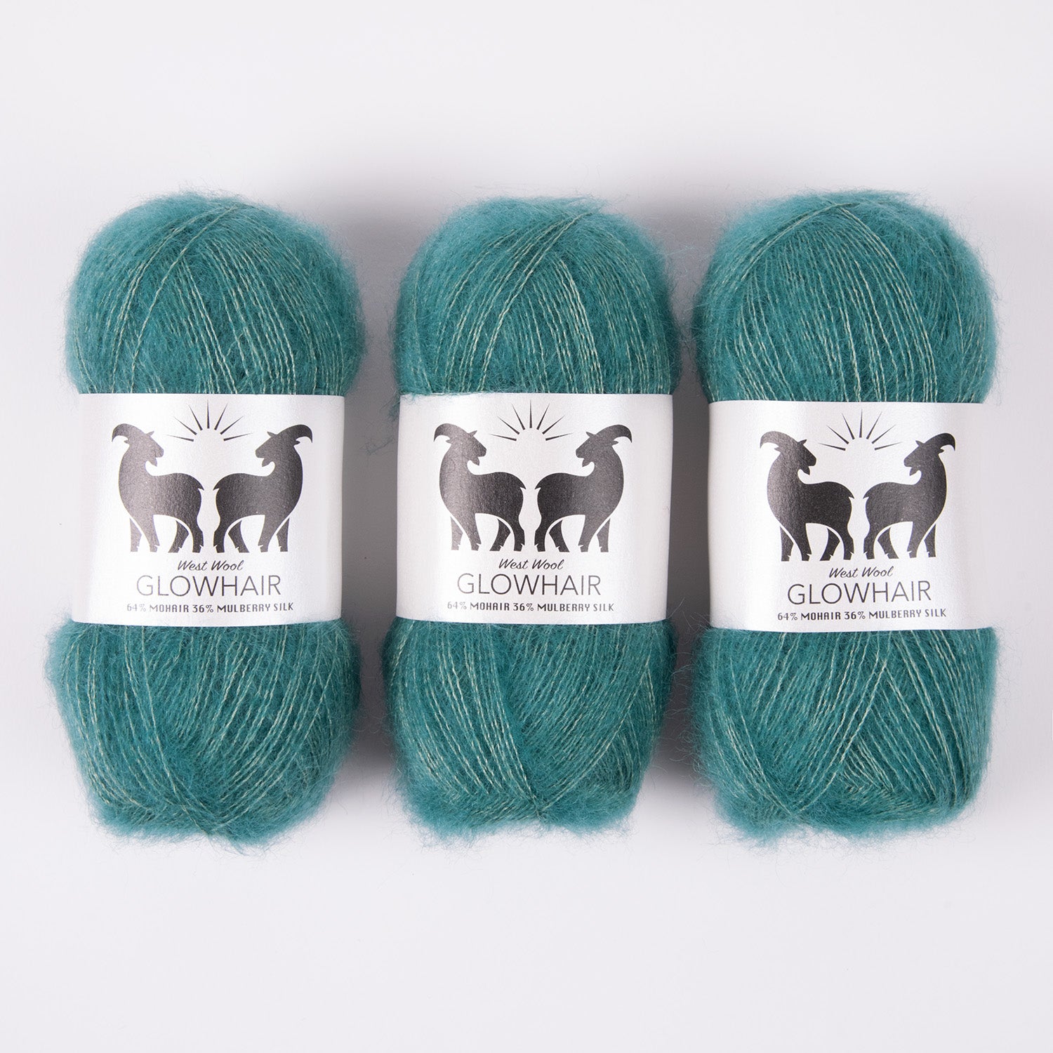 West Wool GLOWHAIR - NORTH SEA Mohair Silk Lace blue Yarn