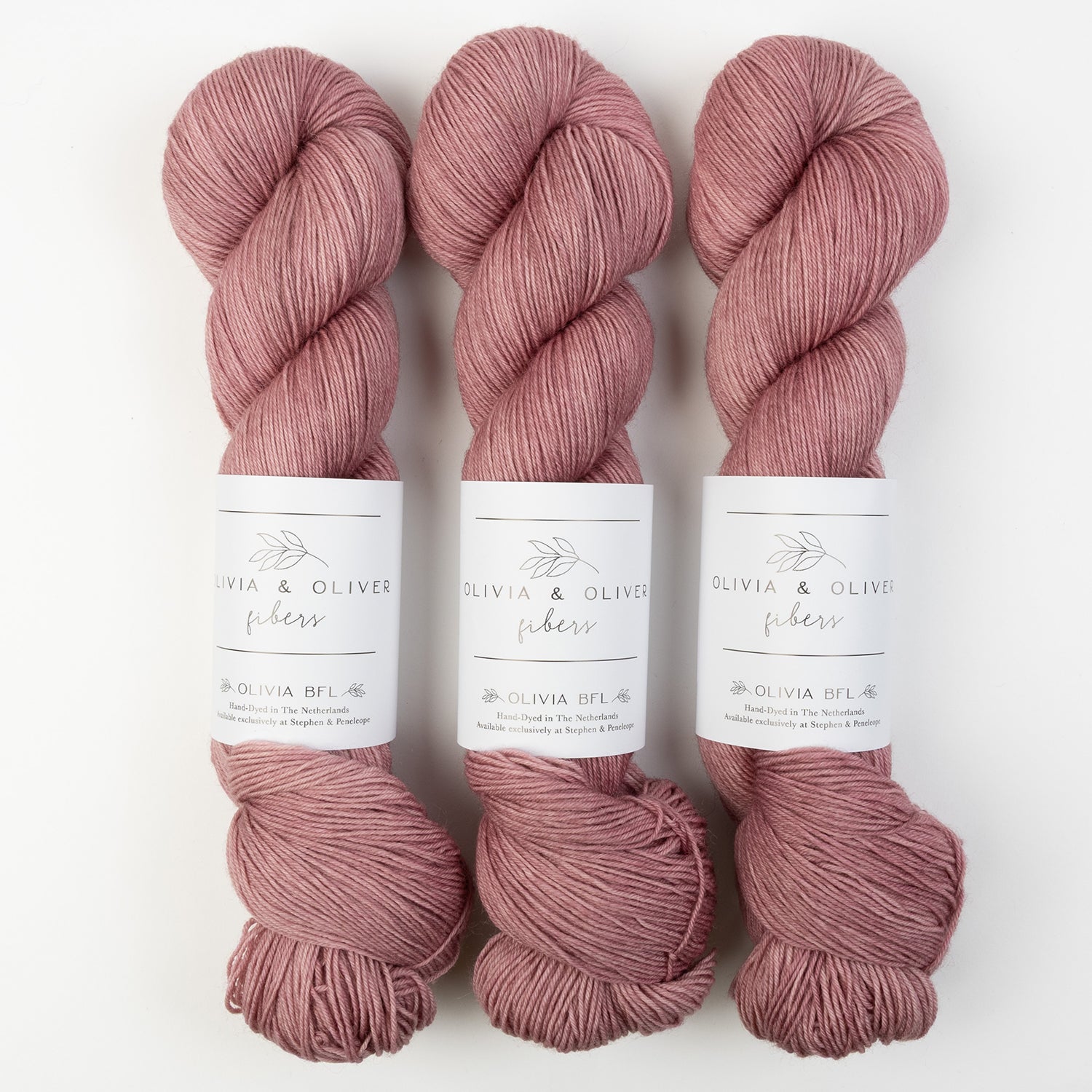 Olivia & Oliver OLIVIA BFL - ASTER BFL Wool Blue Faced Leicester Fingering pink Yarn