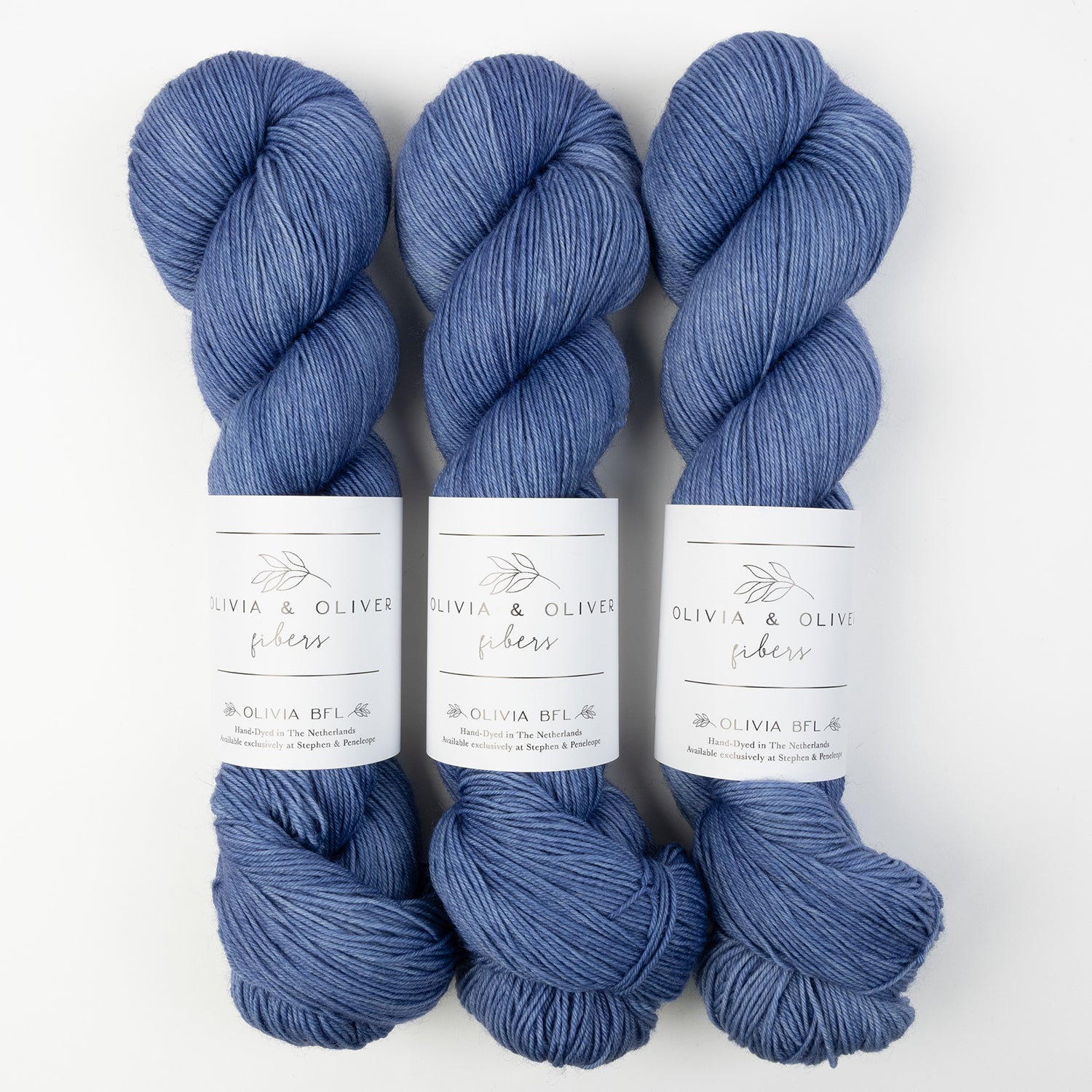 Olivia & Oliver OLIVIA BFL - BEACH COTTAGE BFL Wool Blue Faced Leicester Fingering blue Yarn