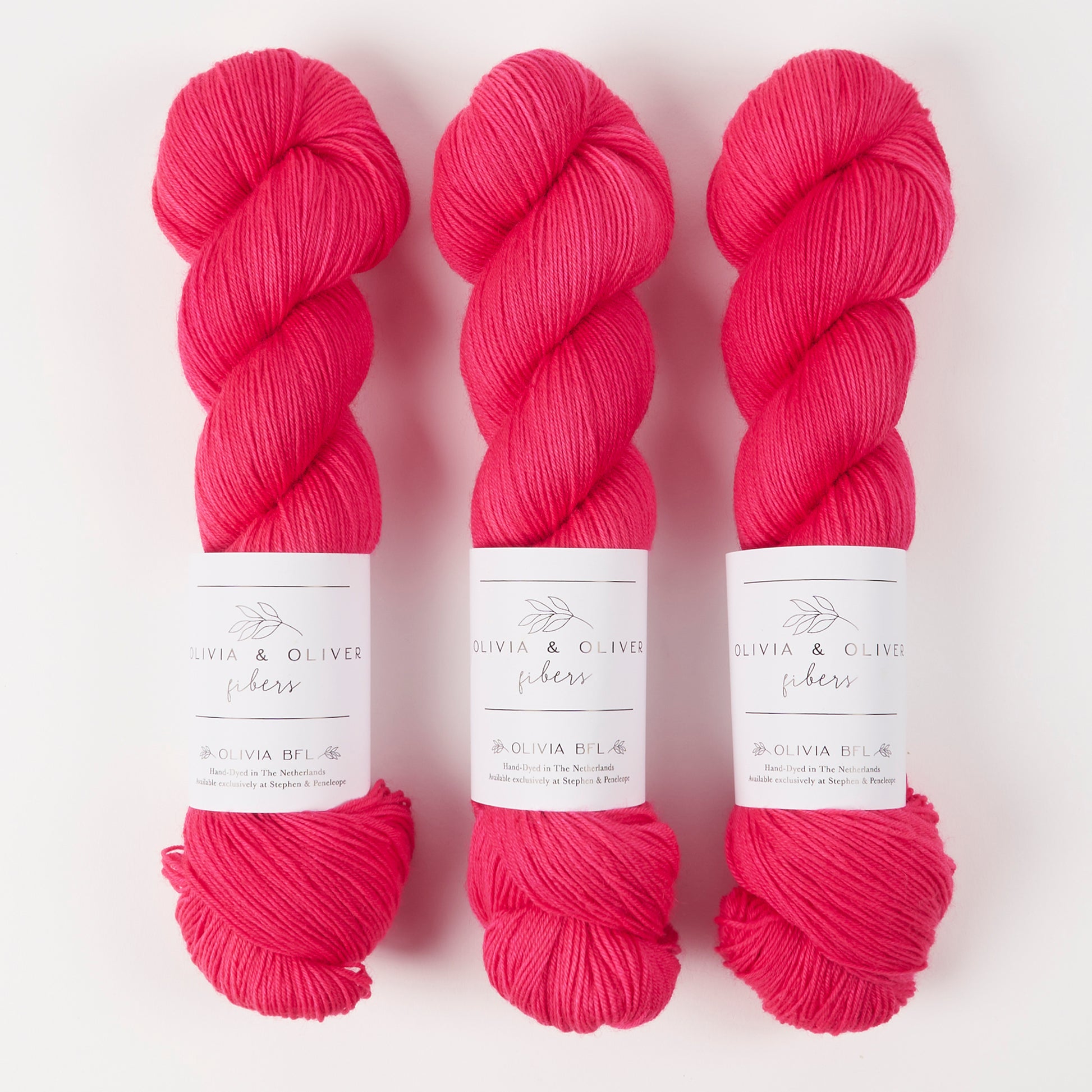 Olivia & Oliver OLIVIA BFL - BUBBLE GUM BFL Wool Blue Faced Leicester Fingering pink Yarn