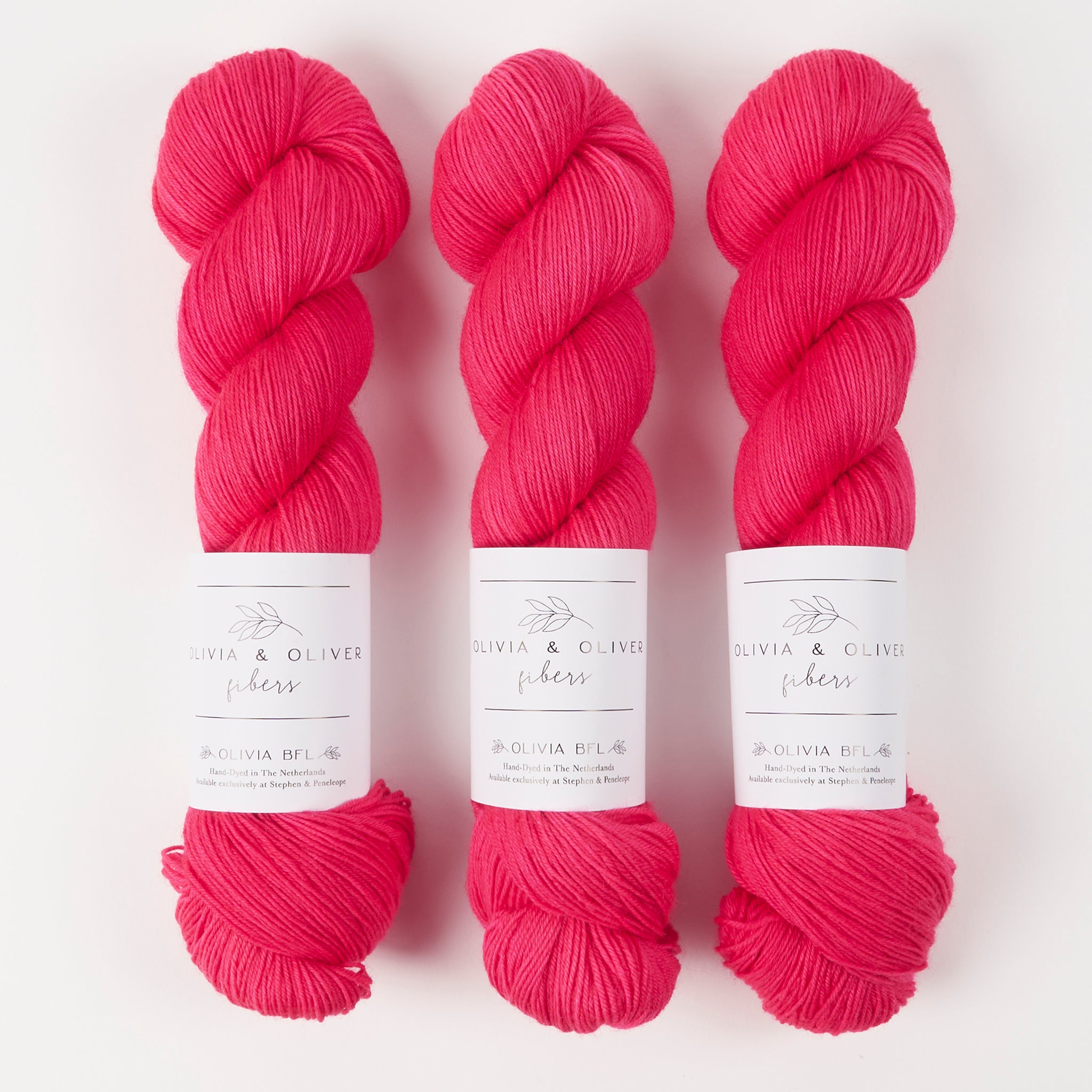 Olivia & Oliver OLIVIA BFL - BUBBLE GUM BFL Wool Blue Faced Leicester Fingering pink Yarn