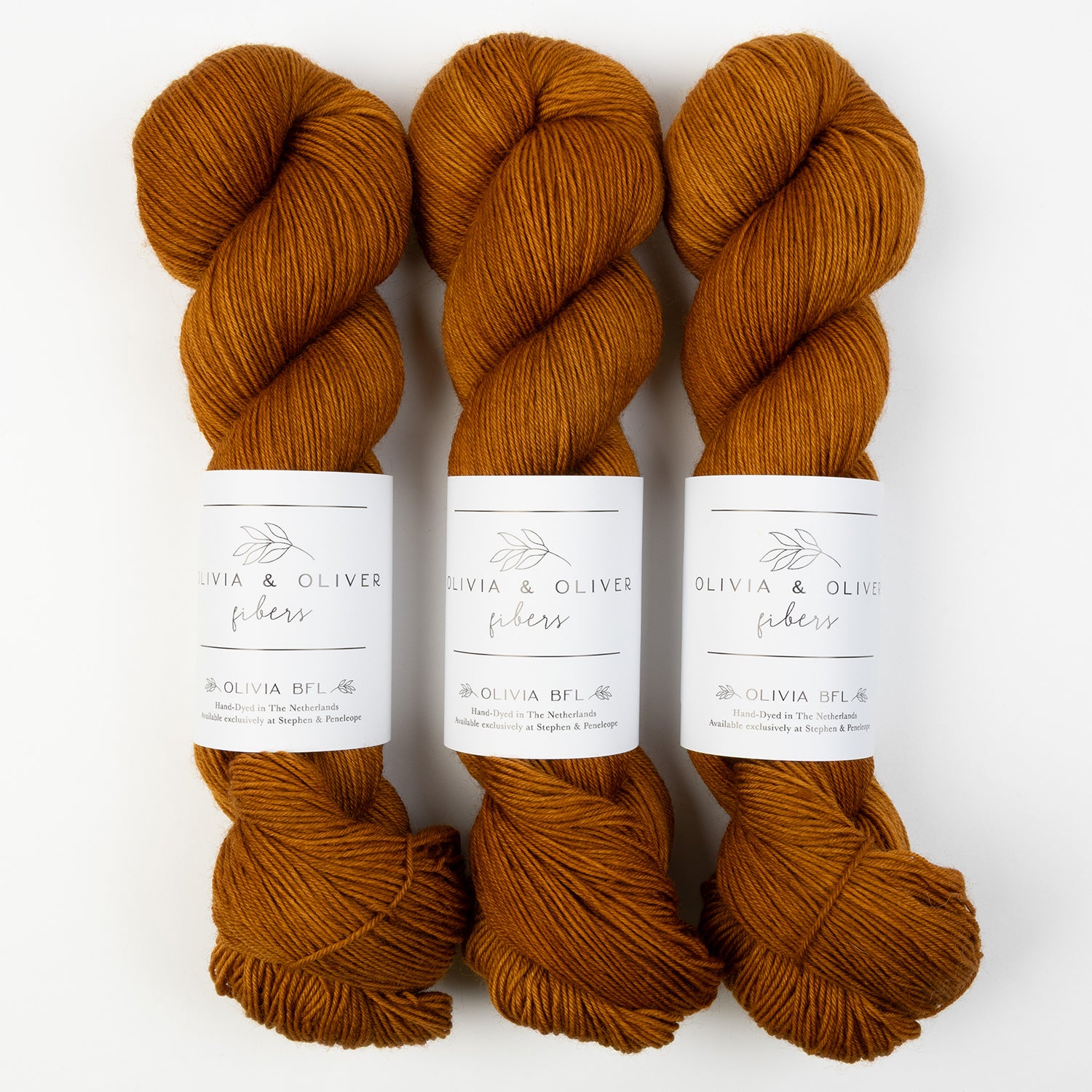 Olivia & Oliver OLIVIA BFL - CARAMEL BFL Wool Blue Faced Leicester Fingering brown Yarn