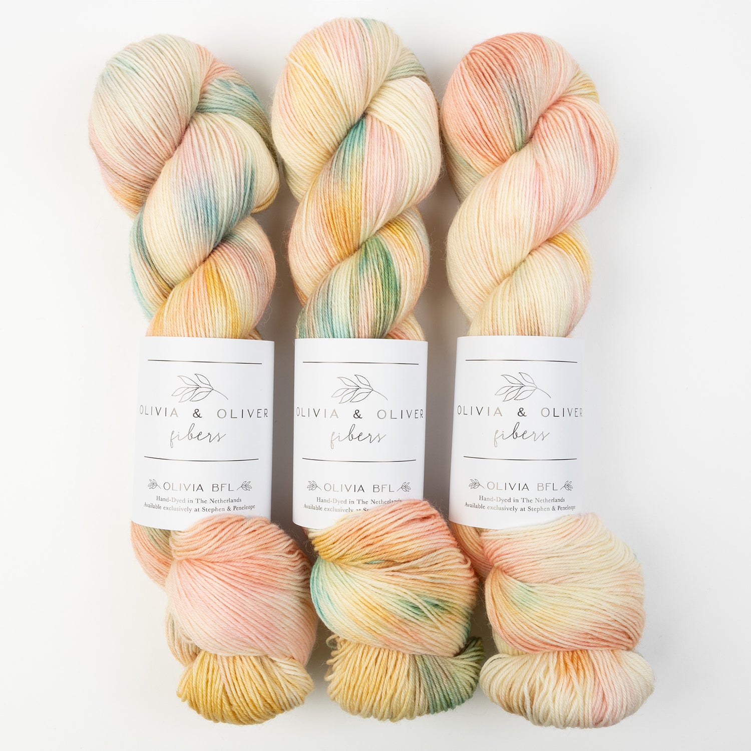 Olivia & Oliver OLIVIA BFL - JAIPUR BFL Wool Blue Faced Leicester Fingering multicolour cream Yarn