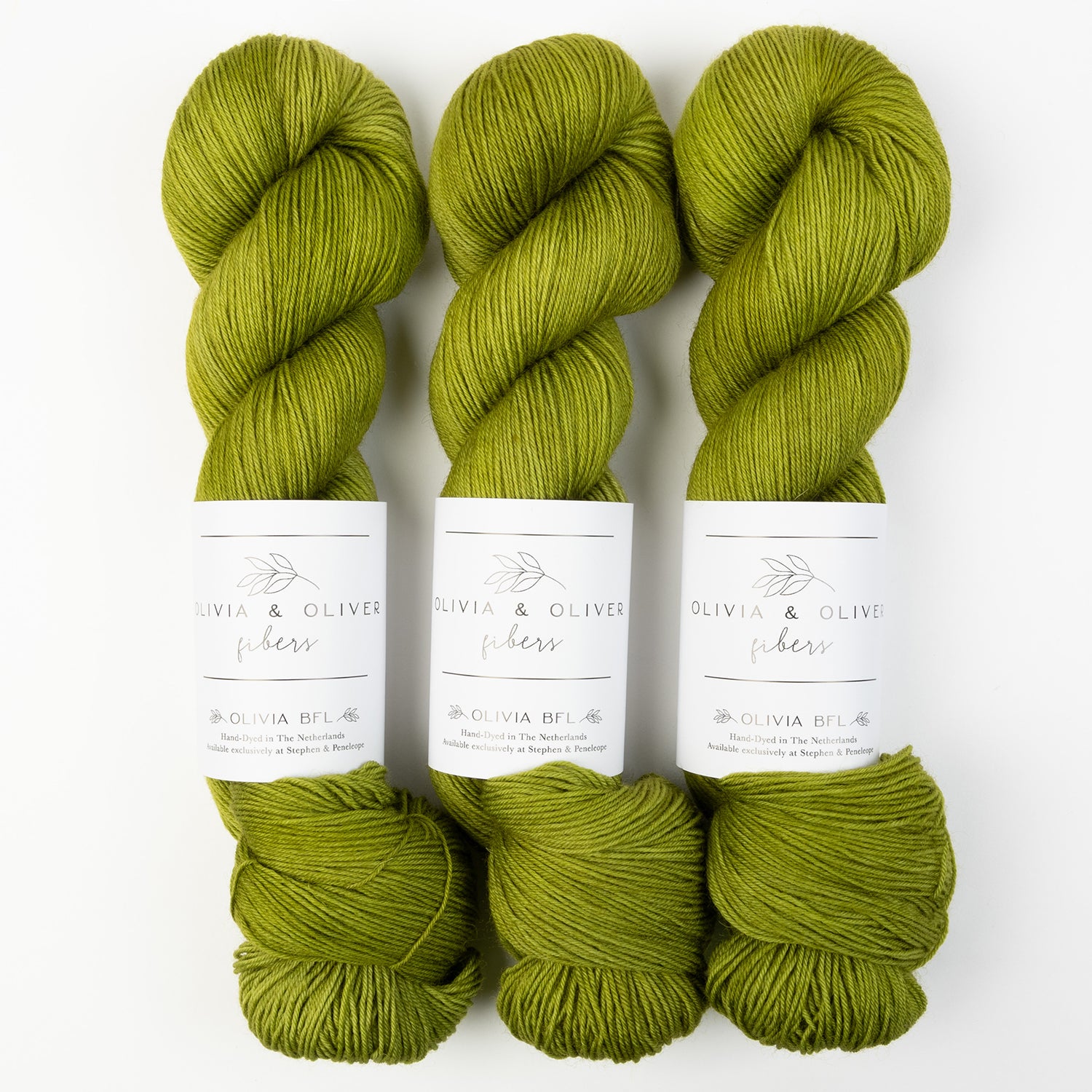 Olivia & Oliver OLIVIA BFL - PALM BFL Wool Blue Faced Leicester Fingering green Yarn