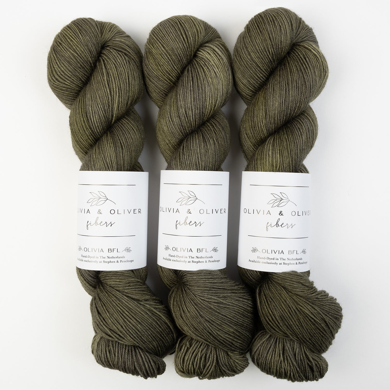 Olivia & Oliver OLIVIA BFL - SPRUCE BFL Wool Blue Faced Leicester Fingering green Yarn