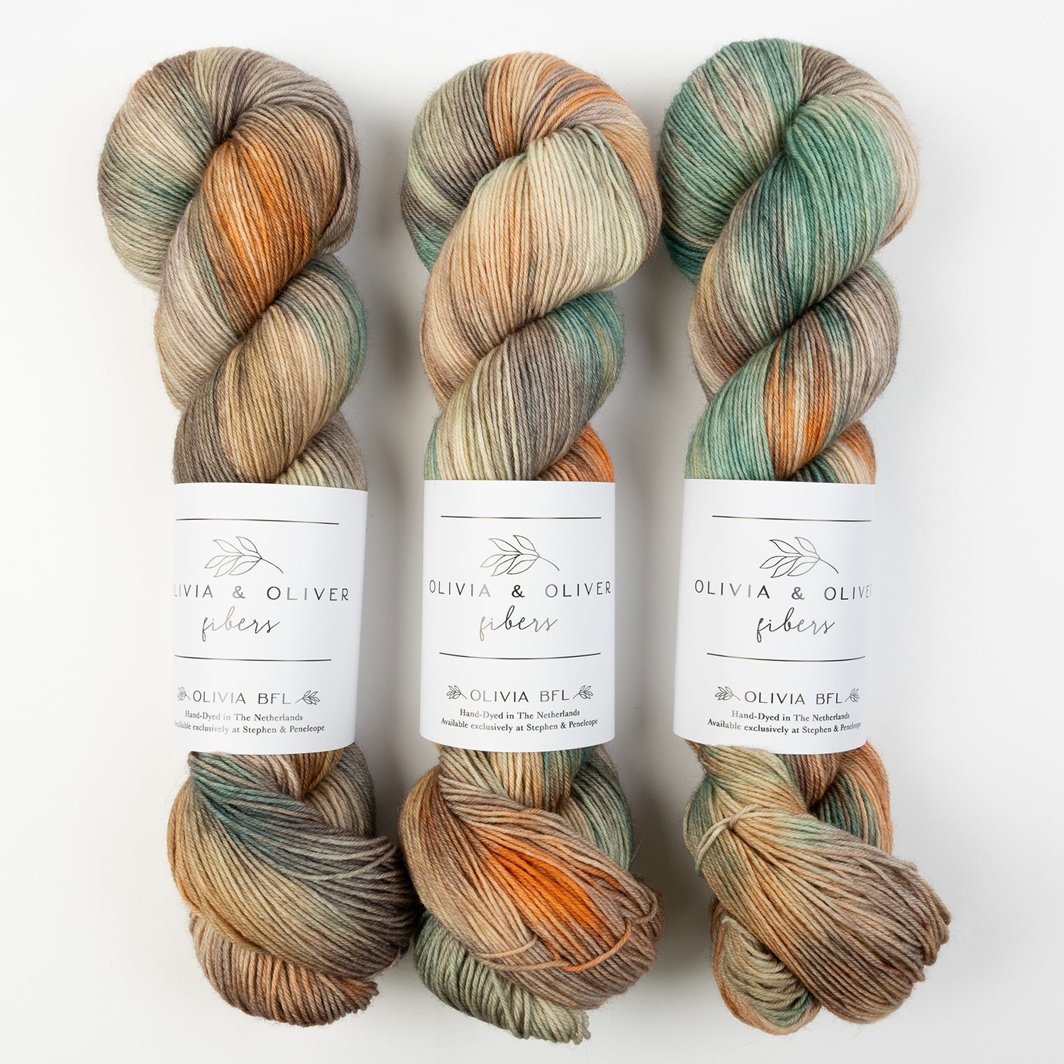 Olivia & Oliver OLIVIA BFL - STUÐLAGIL CANYON BFL Wool Blue Faced Leicester Fingering multicolour beige Yarn