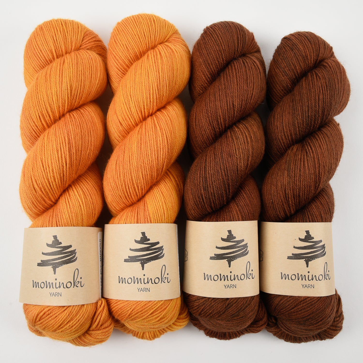 Mominoki Yarn ORANGE SPICE Merino wool Polyamide Fingering Quick Kits