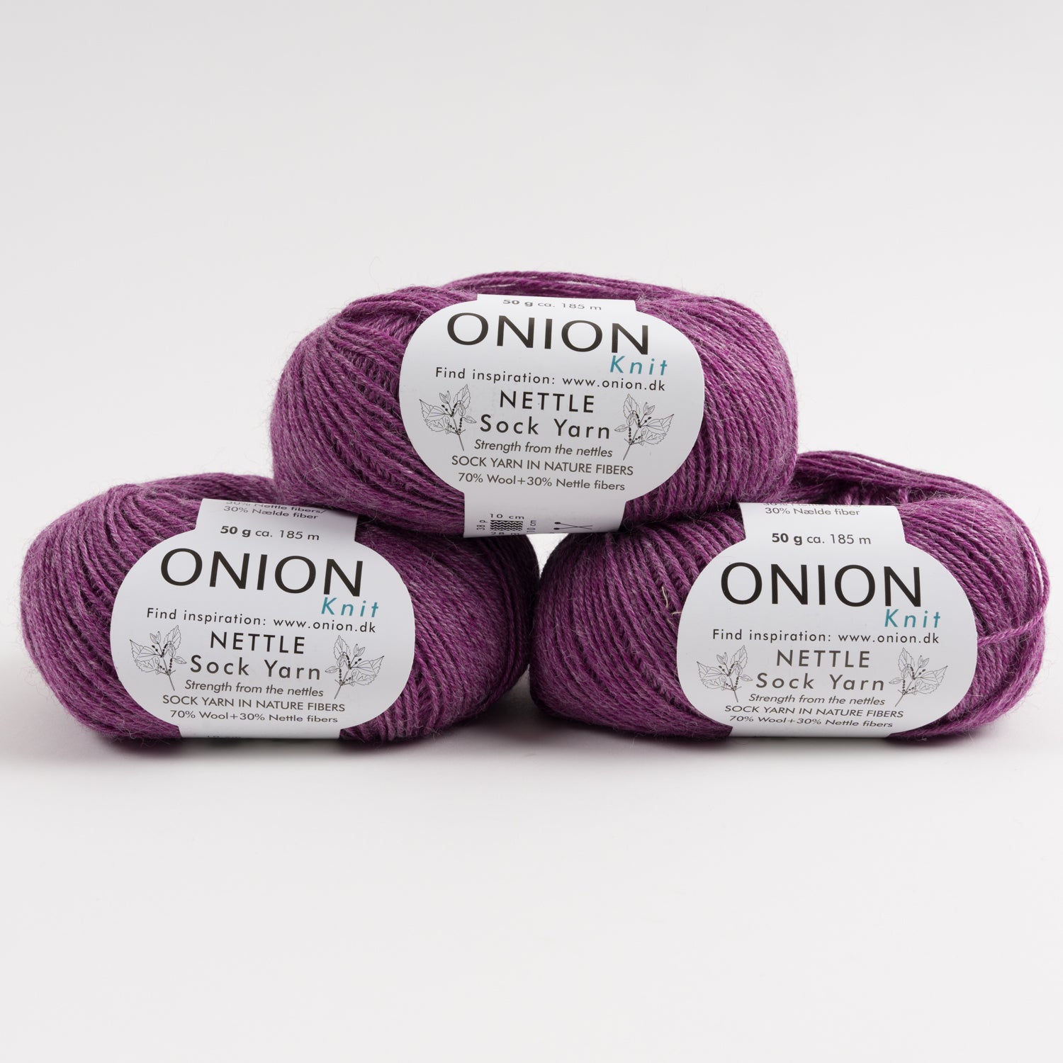 ONION NETTLE SOCK - V1026 LILLA Merino wool Nettle Fingering purple Yarn