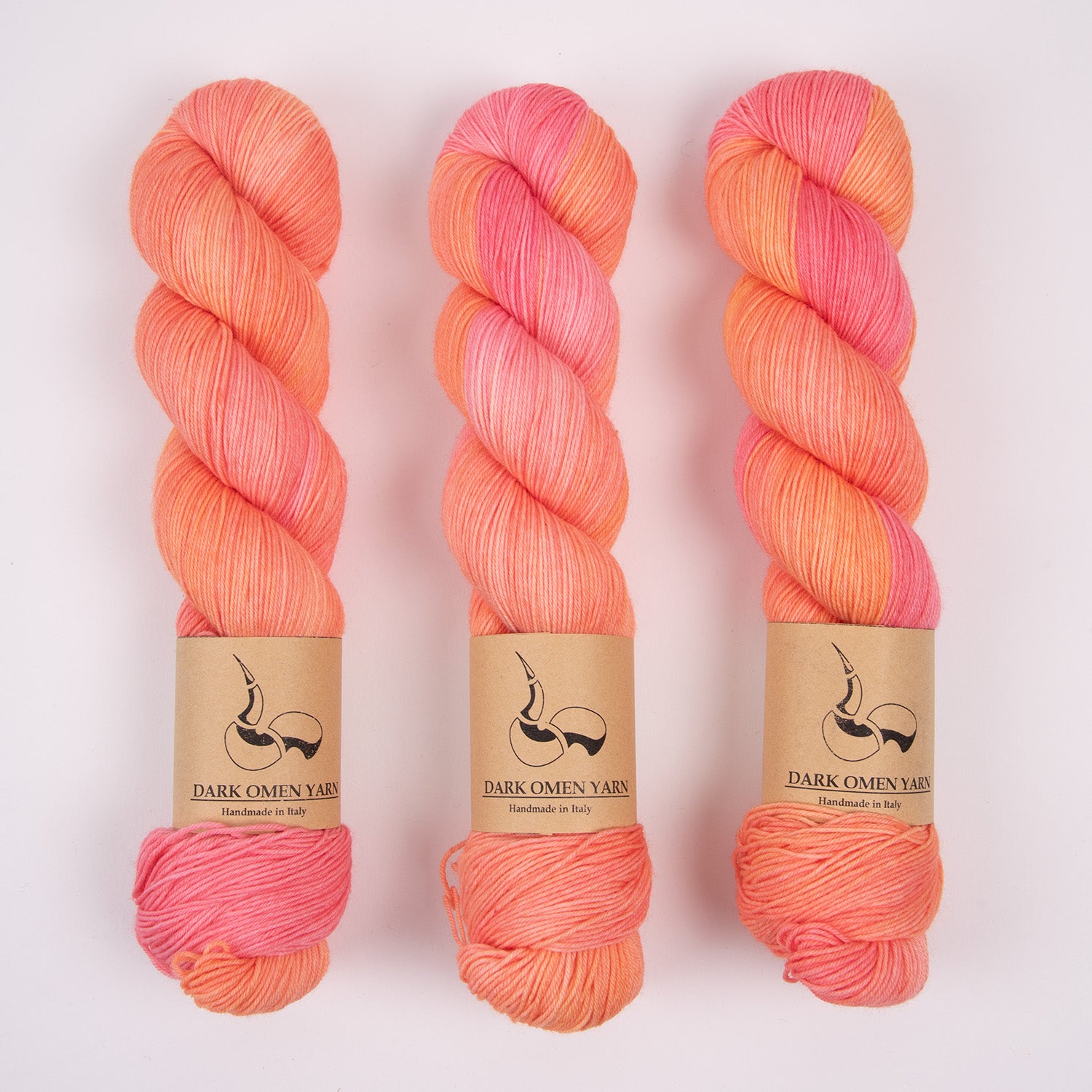 Dark Omen Yarn MERINO SOCK - ORANGE PULP Merino wool Nylon Fingering orange Yarn