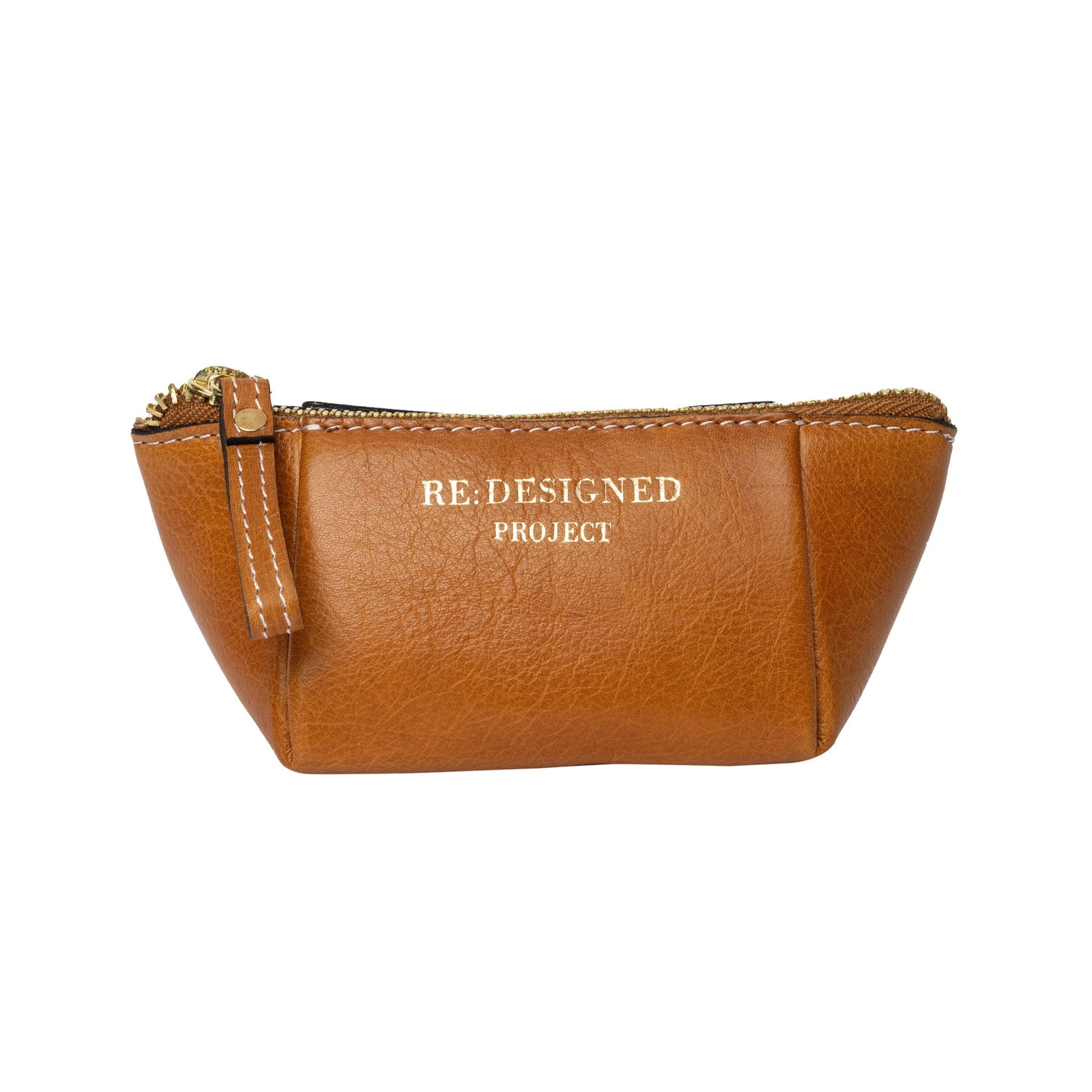 Re:Designed PROJECT 35 - BURNED TAN - SHORT ZIP POUCH brown Project Bags