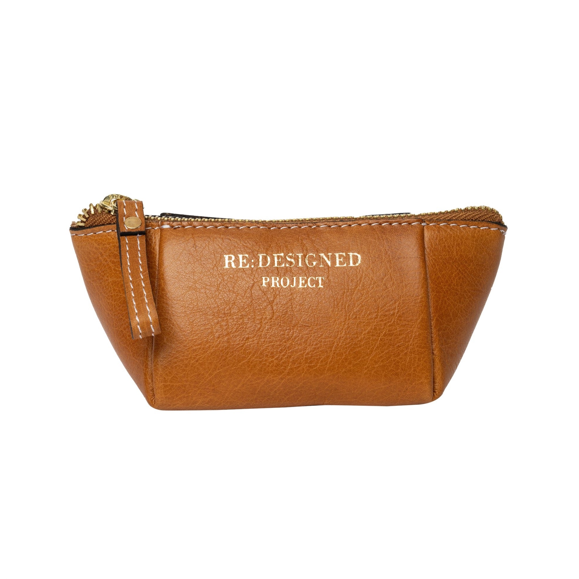 Re:Designed PROJECT 35 - BURNED TAN - SHORT ZIP POUCH brown Project Bags