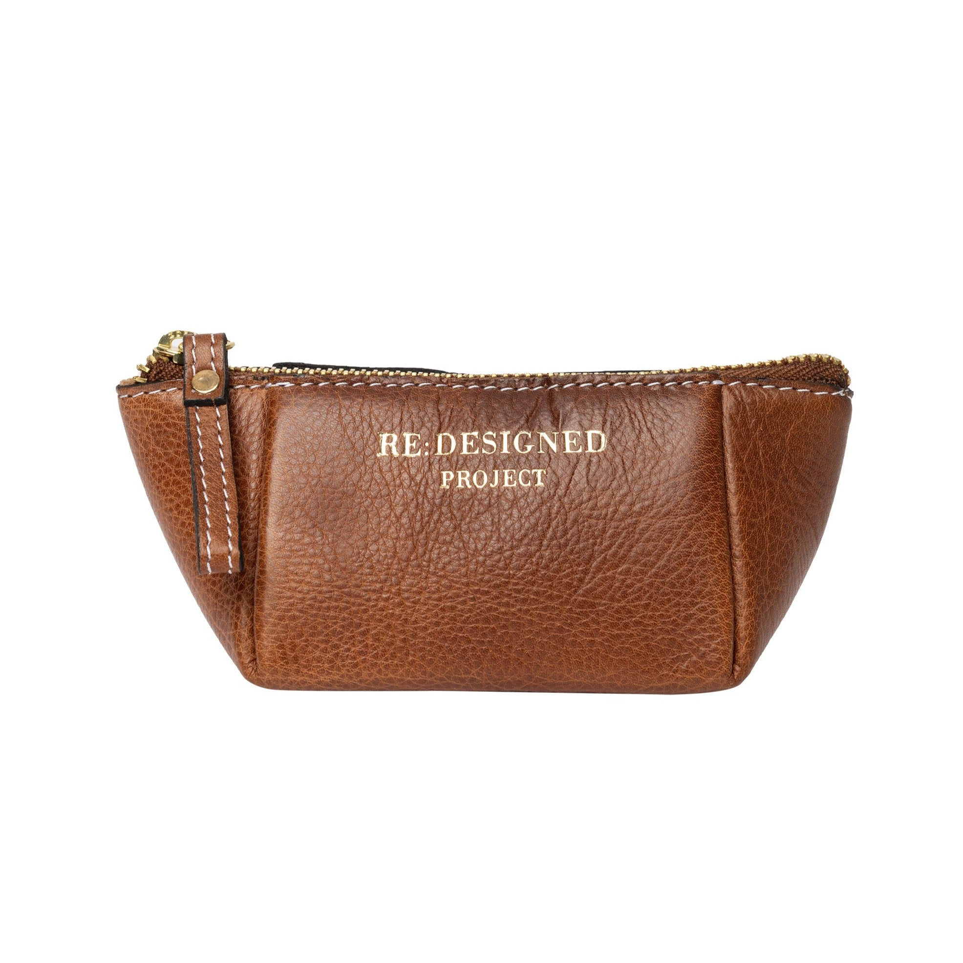 Re:Designed PROJECT 35 - WALNUT - SHORT ZIP POUCH brown Project Bags