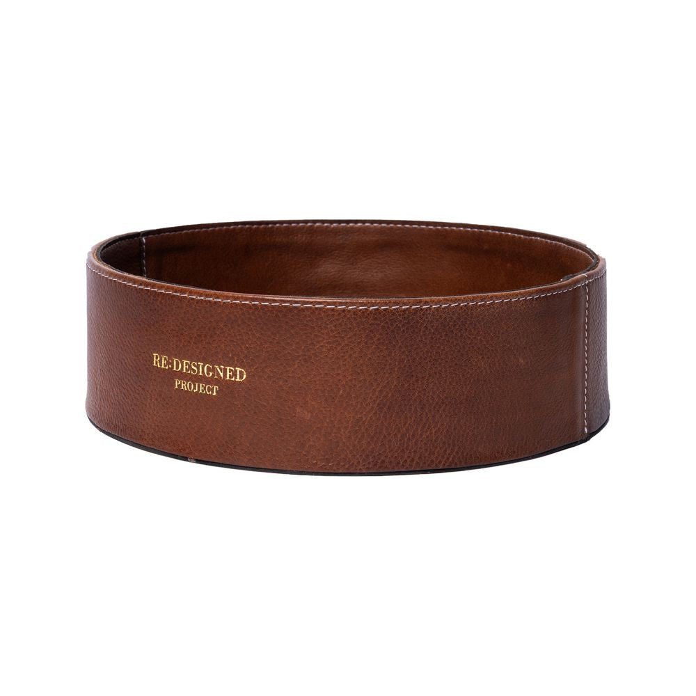 Re:Designed PROJECT 118 - WALNUT - ROUND LEATHER TRAY red Project Bags