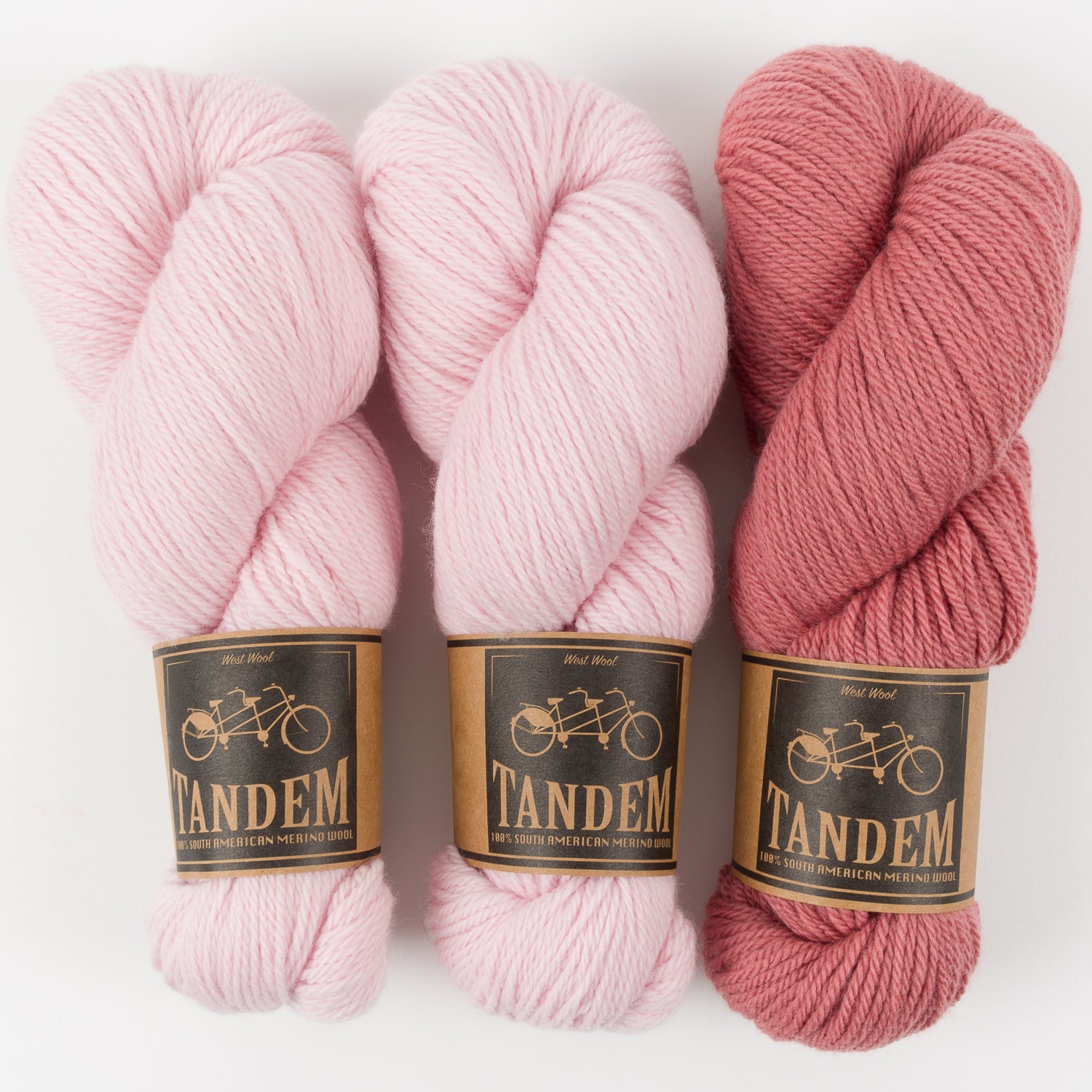West Wool PASTEL PINKS Merino wool DK Quick Kits