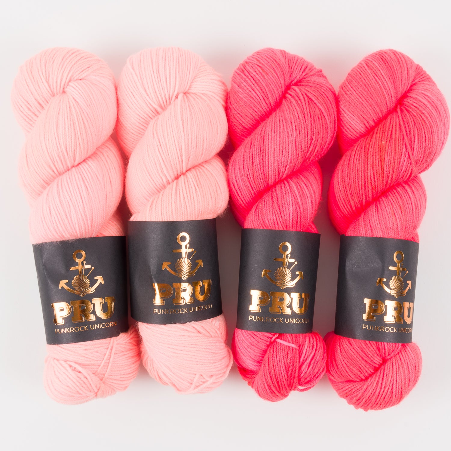 Punk Rock Unicorn PEACH CONTRAST Merino wool Nylon Fingering Quick Kits