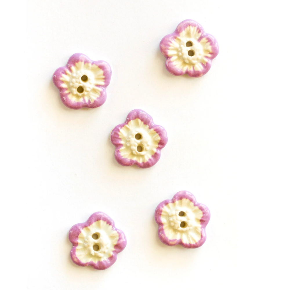 Incomparable Buttons PINK FLOWER BUTTONS Button