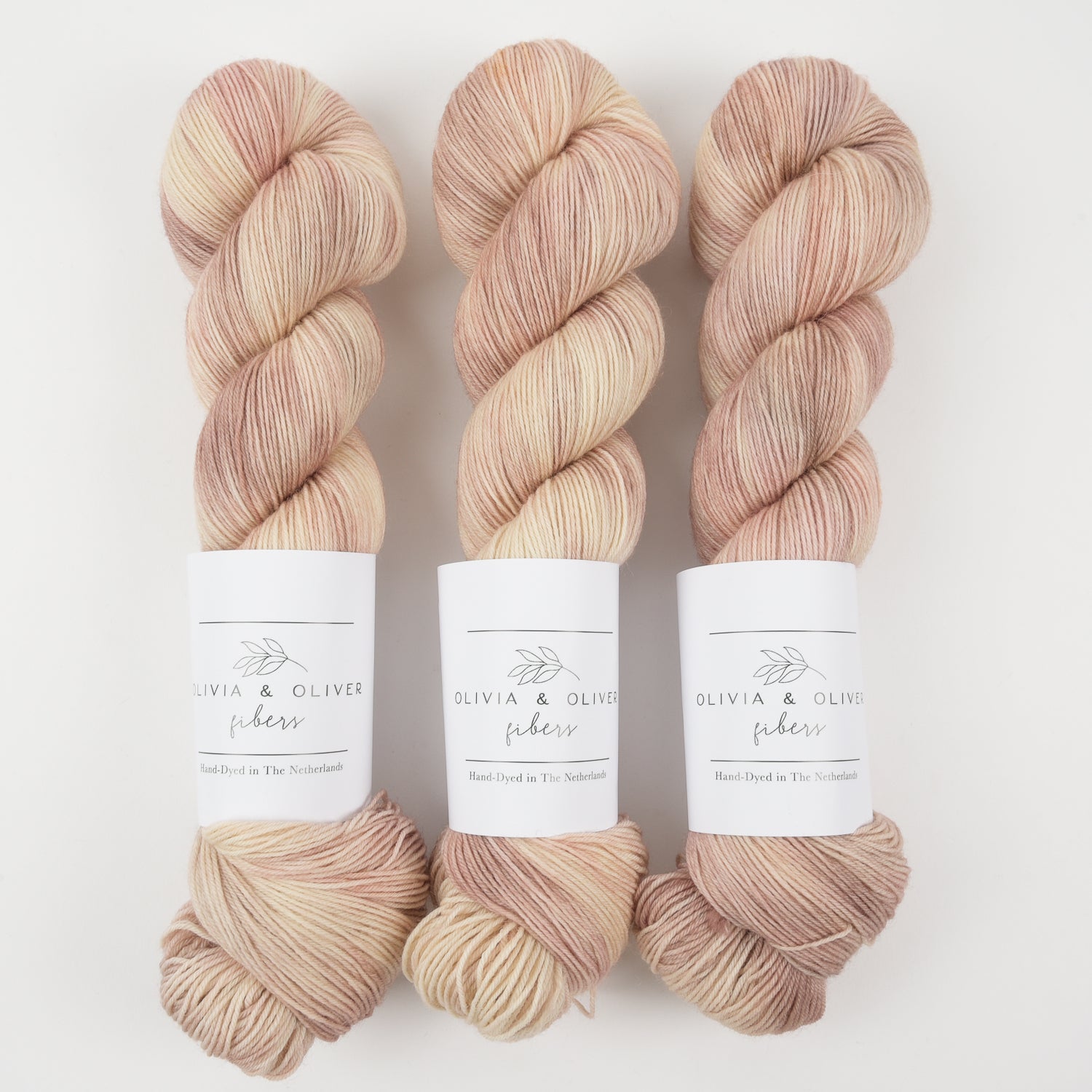 Olivia & Oliver OLIVIA BFL - PINK MARBLE BFL Wool Blue Faced Leicester Fingering peach Yarn