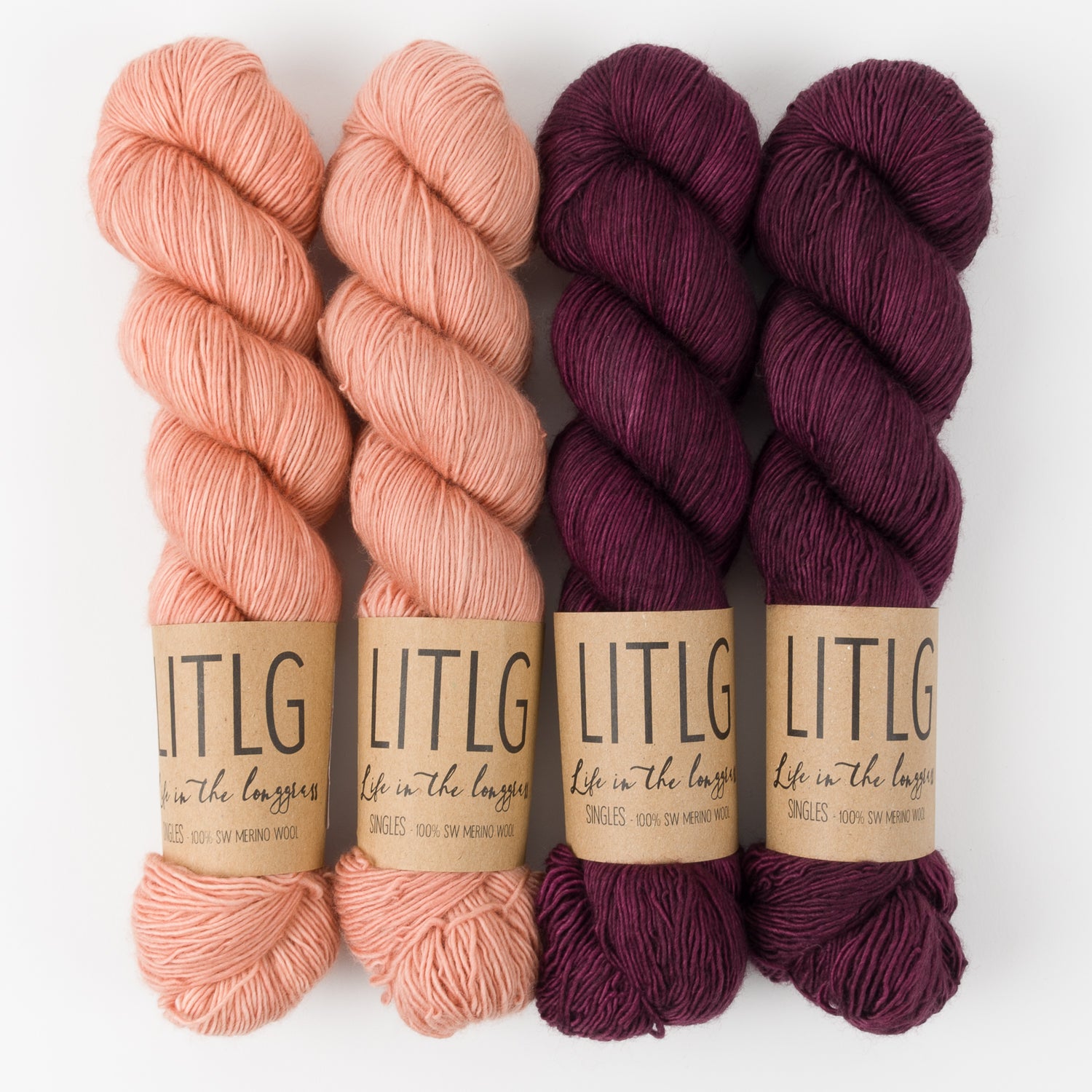 Life in The Long Grass PLUMS AND CITRUS Merino wool Fingering Quick Kits