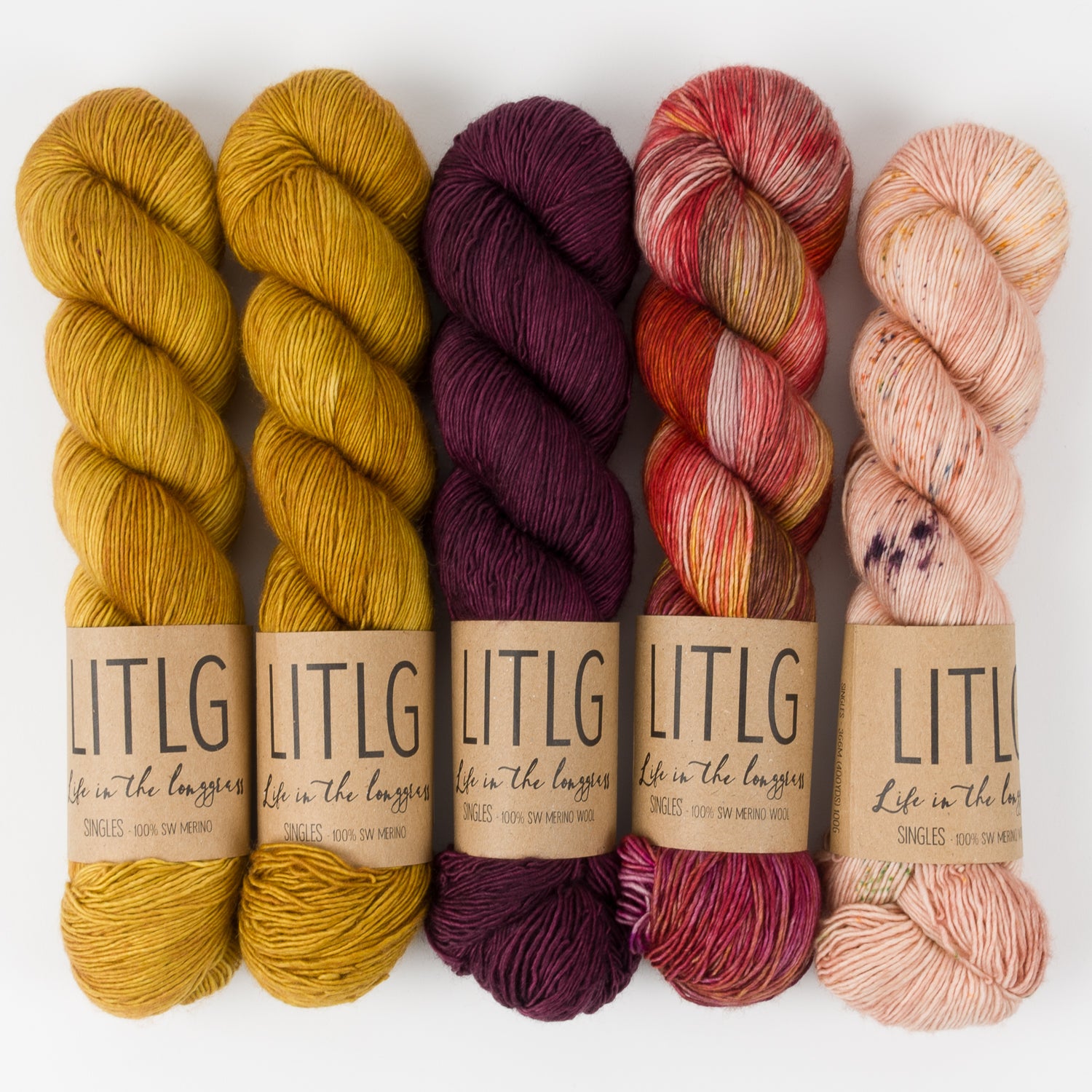 Life in The Long Grass PODZOLIC MUSTARD Merino wool Fingering Quick Kits