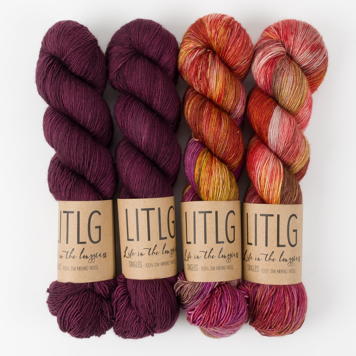 Life in The Long Grass WESTKNITS KIT - PODZOLIC PLUMS Merino wool Fingering purple red Westknits Kits