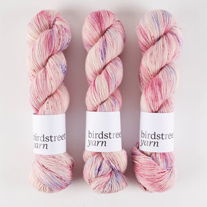 Birdstreet Yarn BIRDSTREET BFL - PRINCESS OF POP BFL Wool Blue Faced Leicester Nylon Fingering pink Yarn