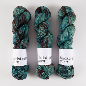 Birdstreet Yarn BIRDSTREET BFL - WILD WOOD BFL Wool Blue Faced Leicester Nylon Fingering turquoise blue Yarn