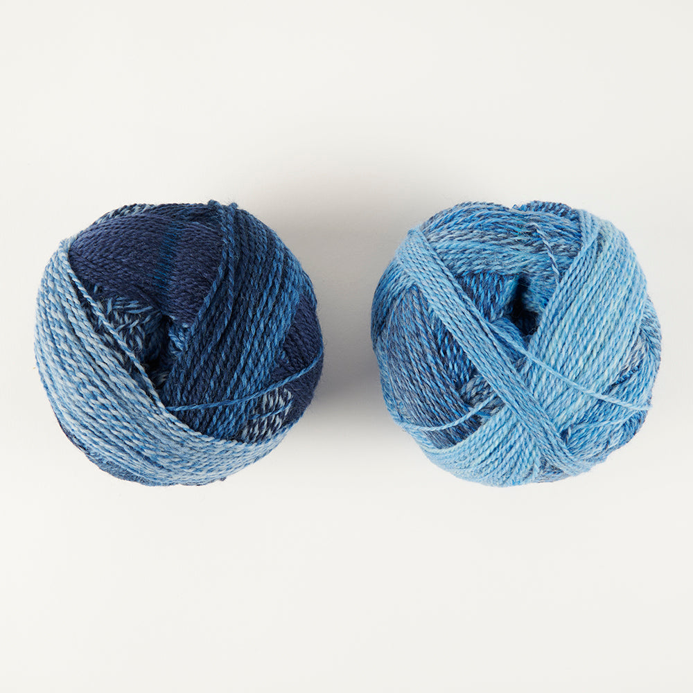 Schoppel-Wolle CABLED COLUMN SOCKS - INDIGO STONES Westknits Kits