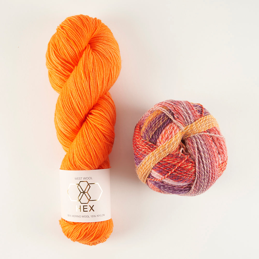 Schoppel-Wolle CABLED COLUMN SOCKS - SEAHORSE GARDEN Westknits Kits