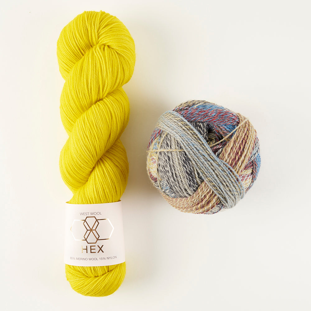 Schoppel-Wolle CABLED COLUMN SOCKS - SUNNY FÖHLANGE Westknits Kits