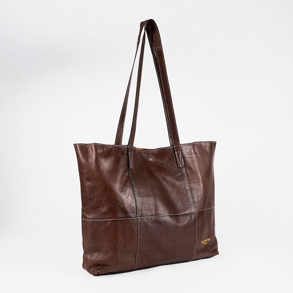 Re:Designed PROJECT 19 - WOODSMOKE - SOFT LEATHER SHOPPER BAG brown Project Bags