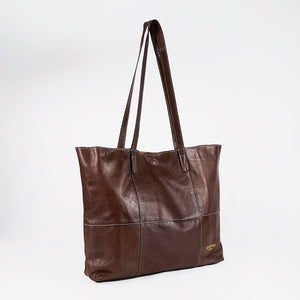 Re:Designed PROJECT 19 - WOODSMOKE - SOFT LEATHER SHOPPER BAG brown Project Bags