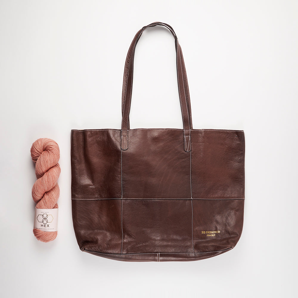 Re:Designed PROJECT 19 - WOODSMOKE - SOFT LEATHER SHOPPER BAG brown Project Bags