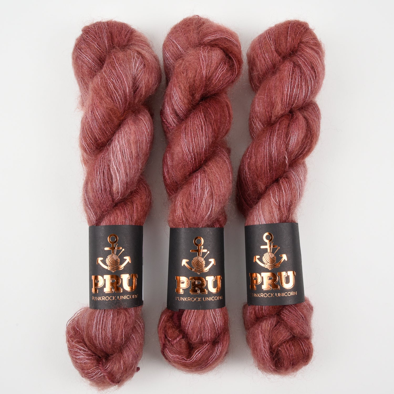 Punk Rock Unicorn MOE - BOUDOIR Kid Mohair Silk Lace red brown Yarn