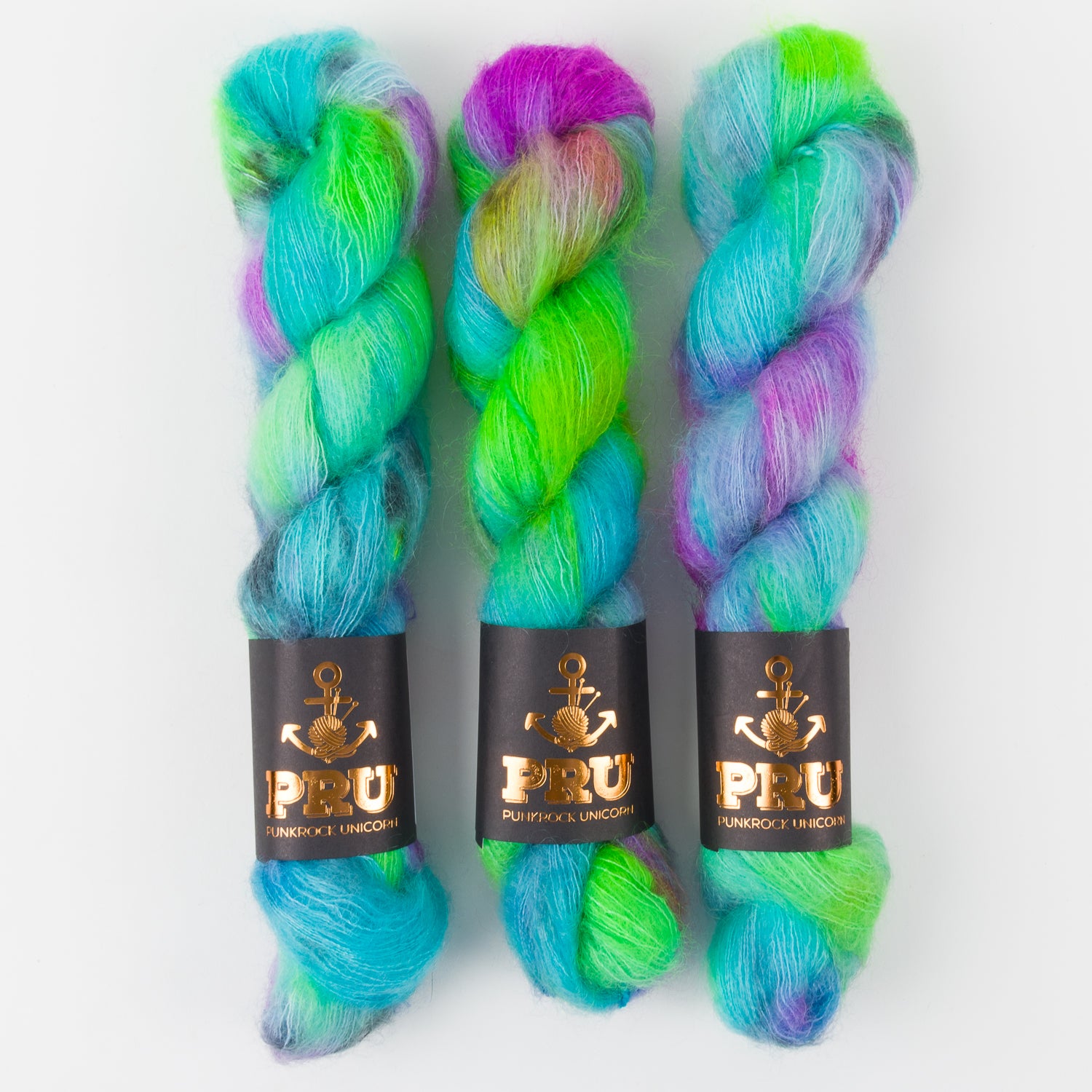 Punk Rock Unicorn MOE - BALI BEACH Kid Mohair Silk Lace turquoise rainbow Yarn
