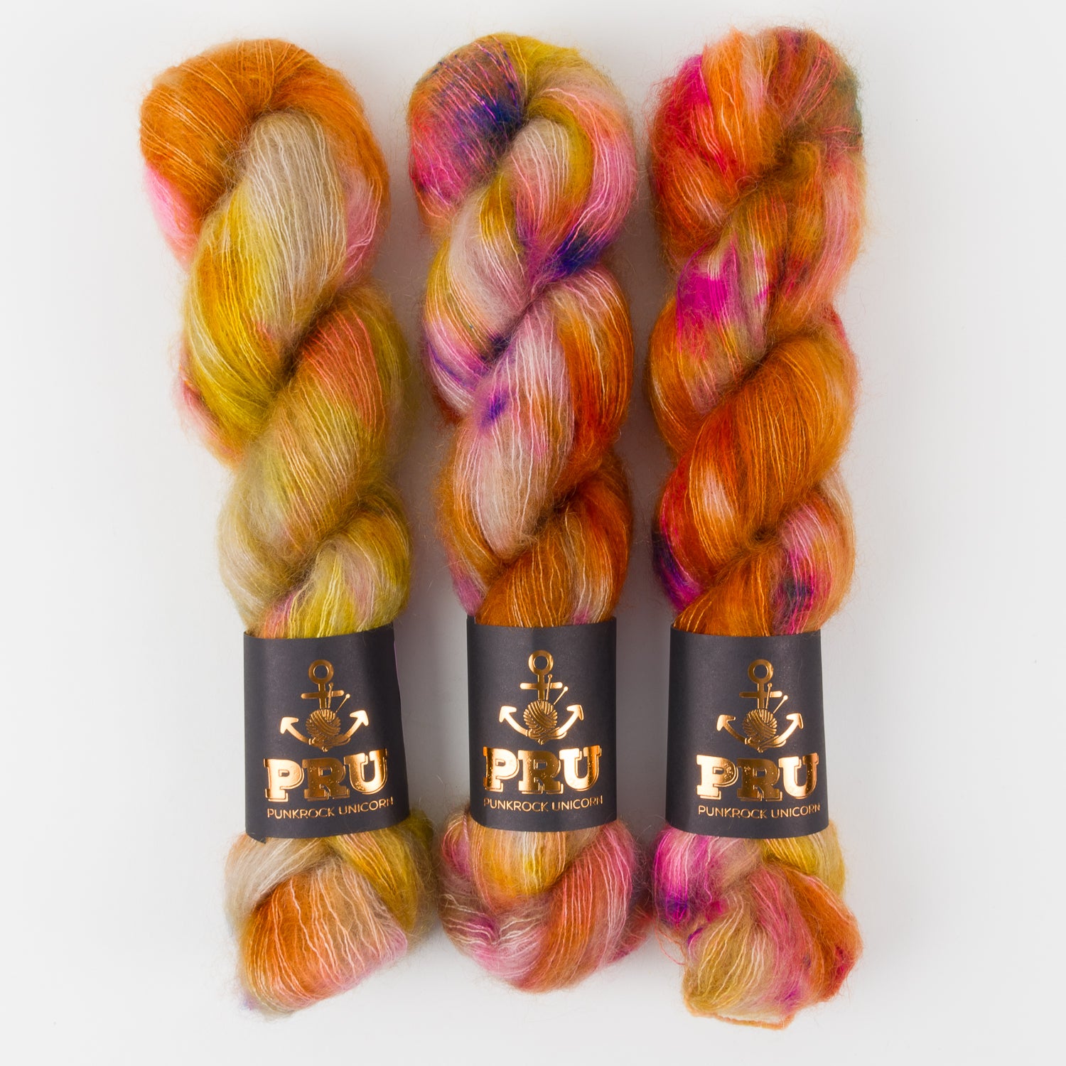 Punk Rock Unicorn MOE - COATED Kid Mohair Silk Lace orange Yarn