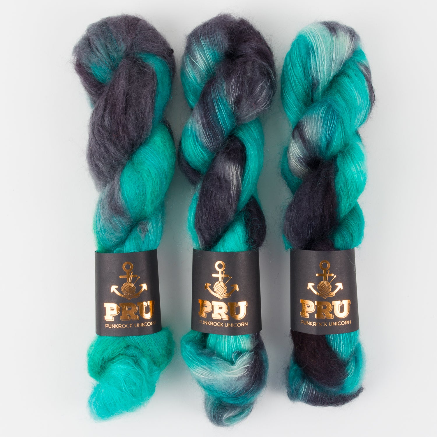 Punk Rock Unicorn MOE - LOKI Kid Mohair Silk Lace turquoise grey Yarn